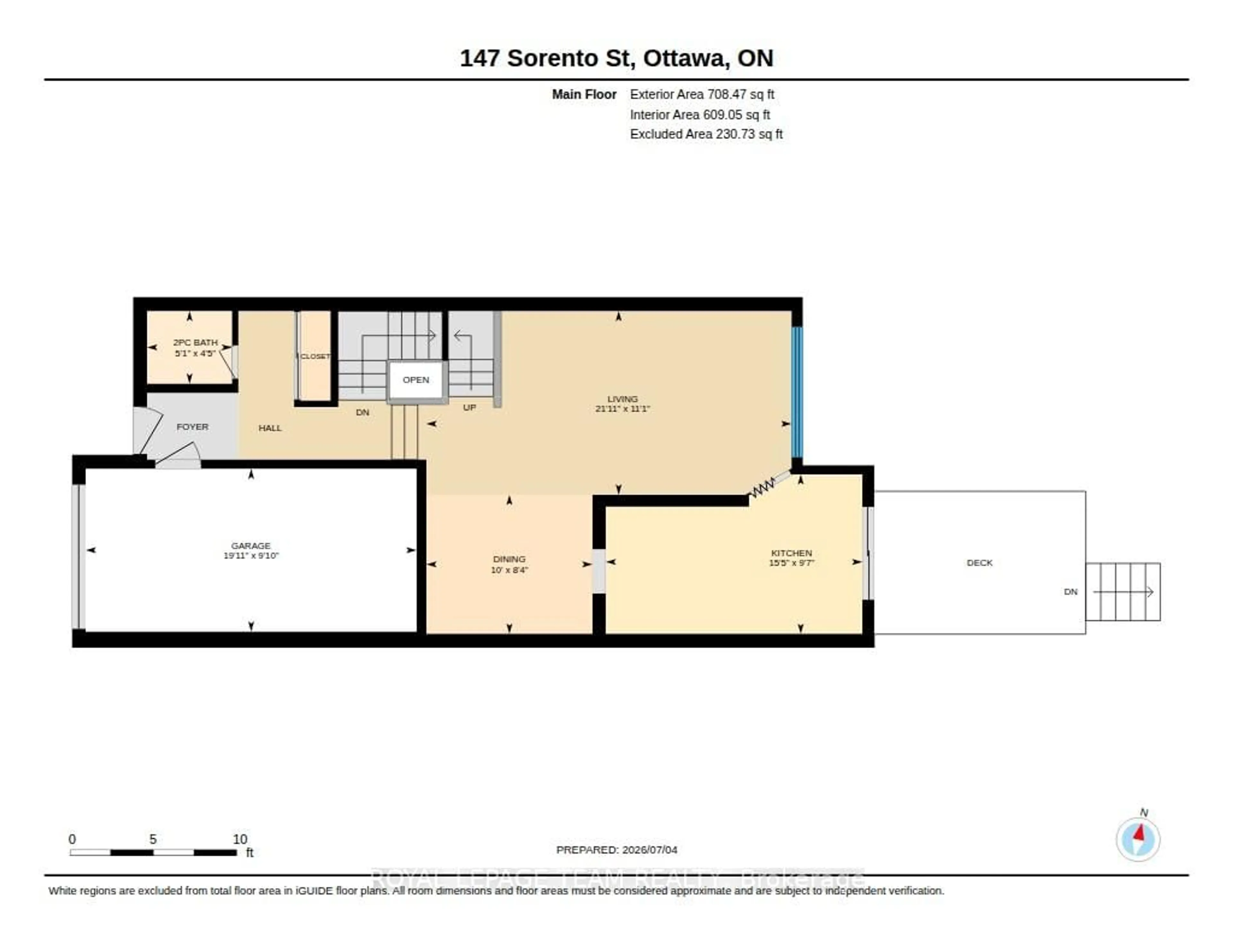 Floor plan for 147 Sorento St, Ottawa Ontario K2J 0B2