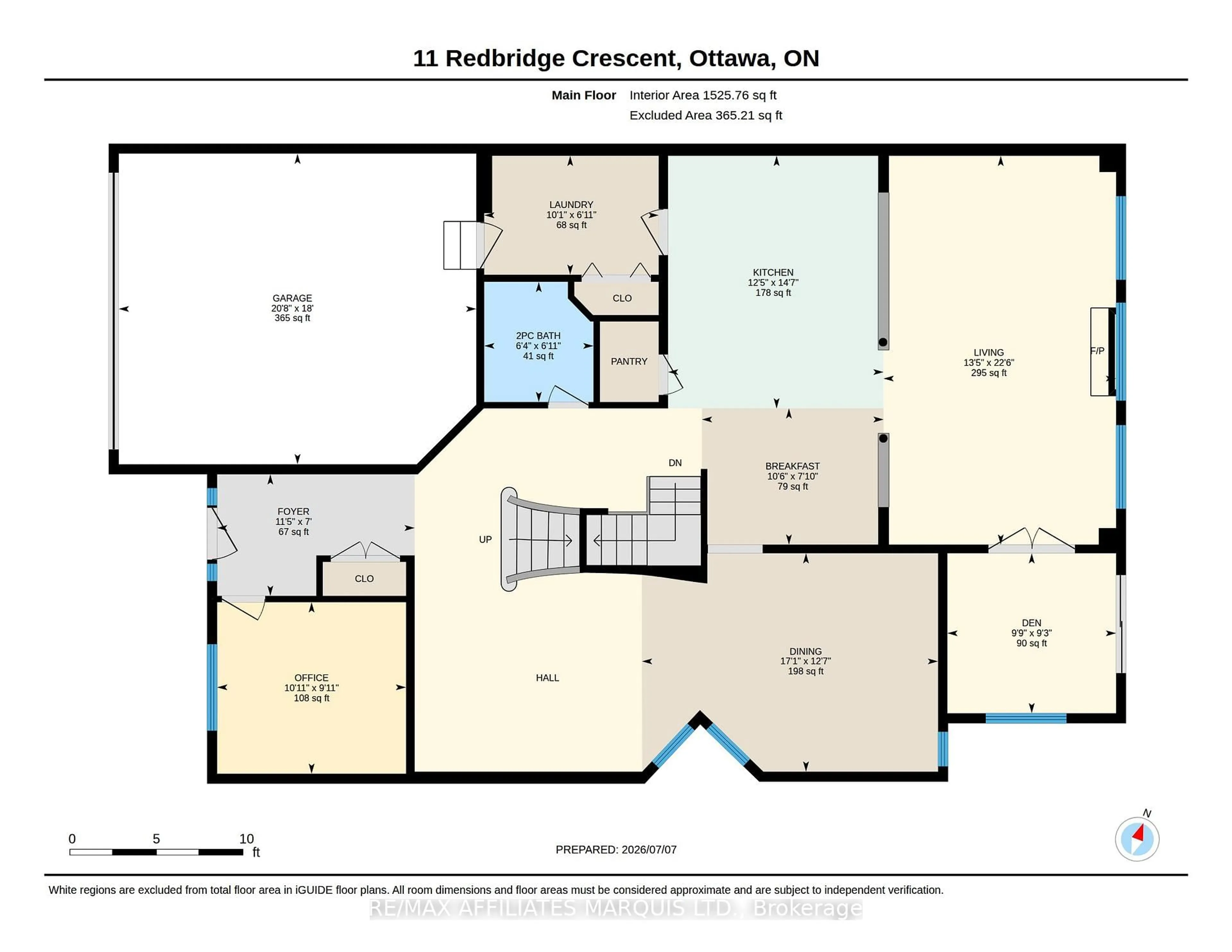 Floor plan for 11 Redbridge Cres, Ottawa Ontario K2J 4Y7