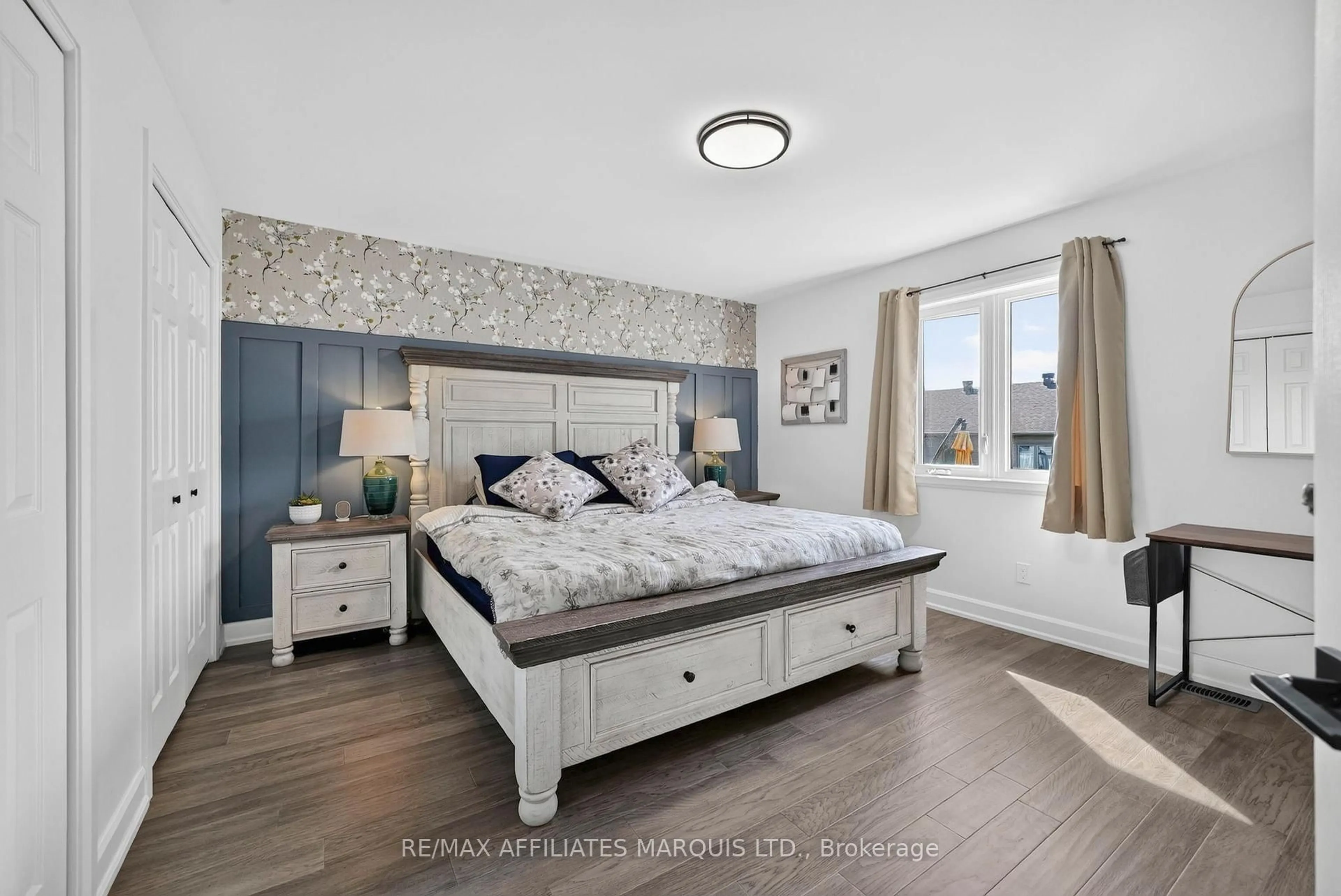 Bedroom with bed, wood/laminate floor for 183 Emily Jade Cres, Cornwall Ontario K6K 0B6