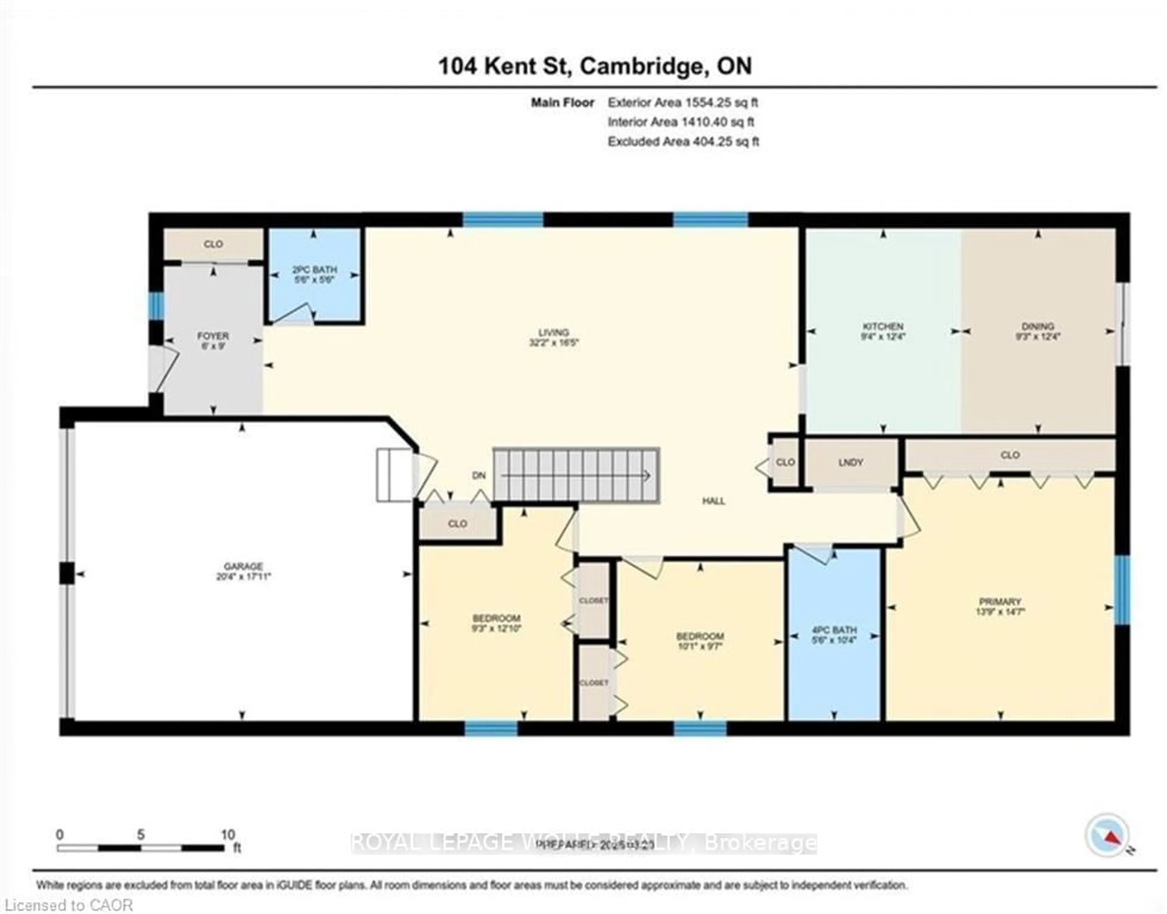 Floor plan for 104 Kent St, Cambridge Ontario N1S 4H2