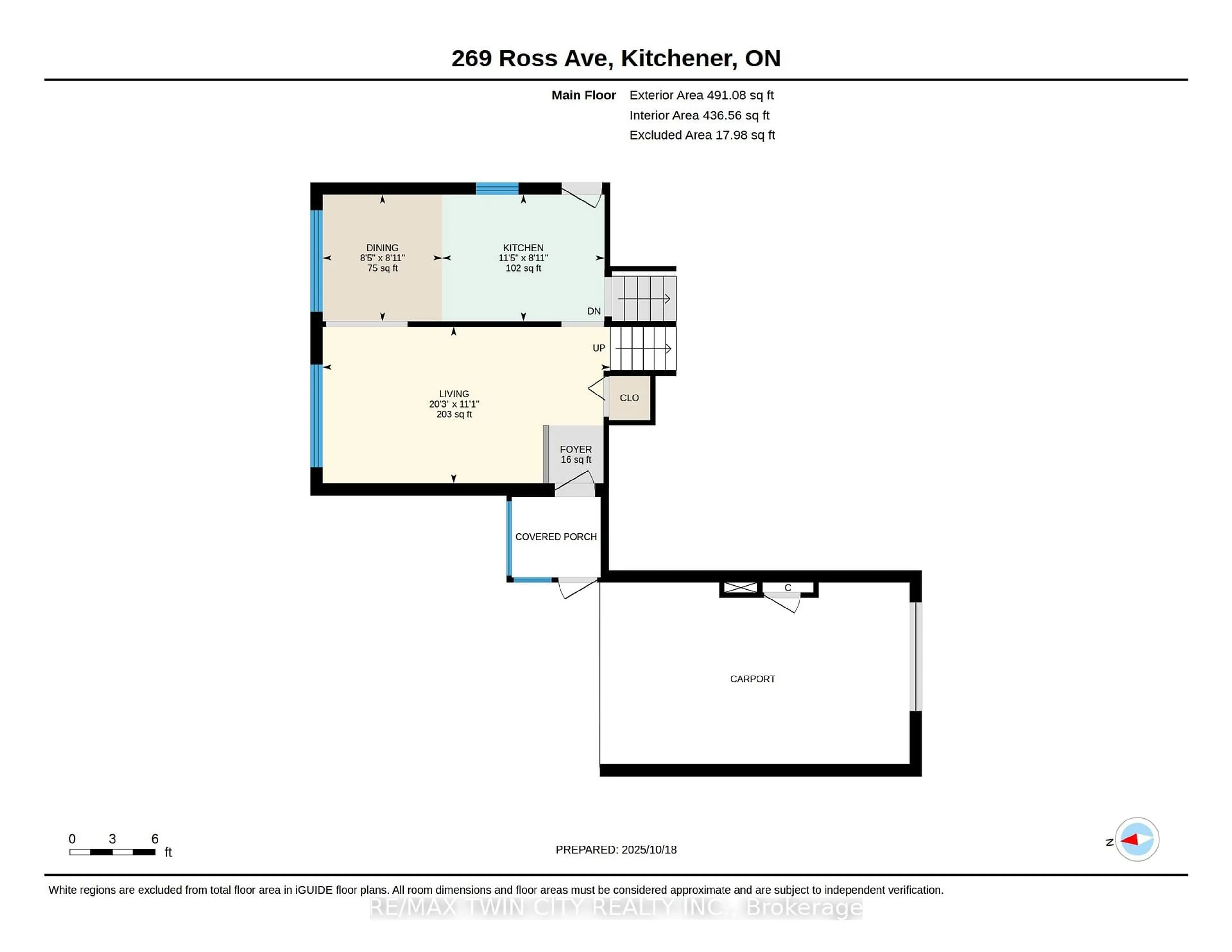 Floor plan for 269 Ross Ave, Kitchener Ontario N2A 1V7