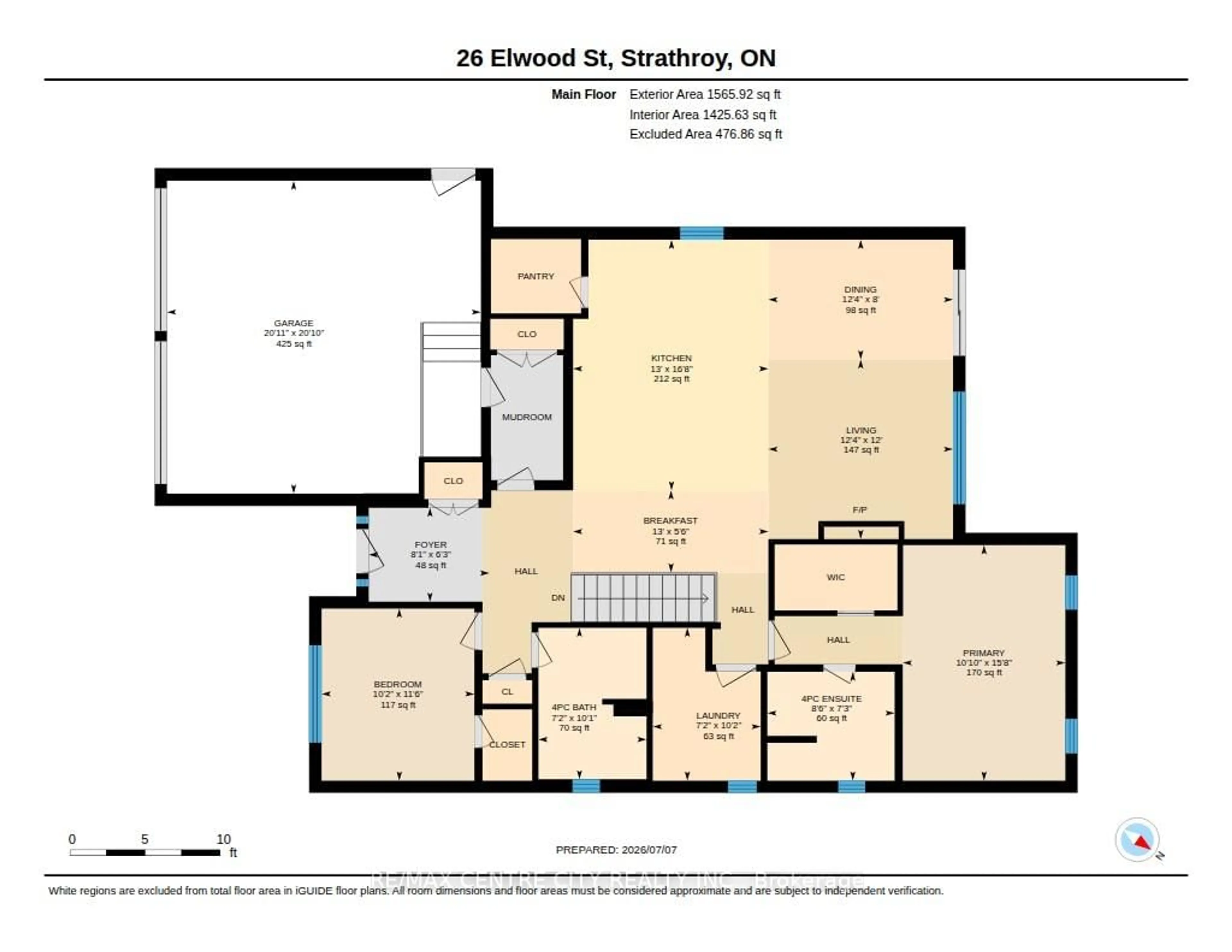 Floor plan for 26 Elwood St, Strathroy-Caradoc Ontario N7G 3H3