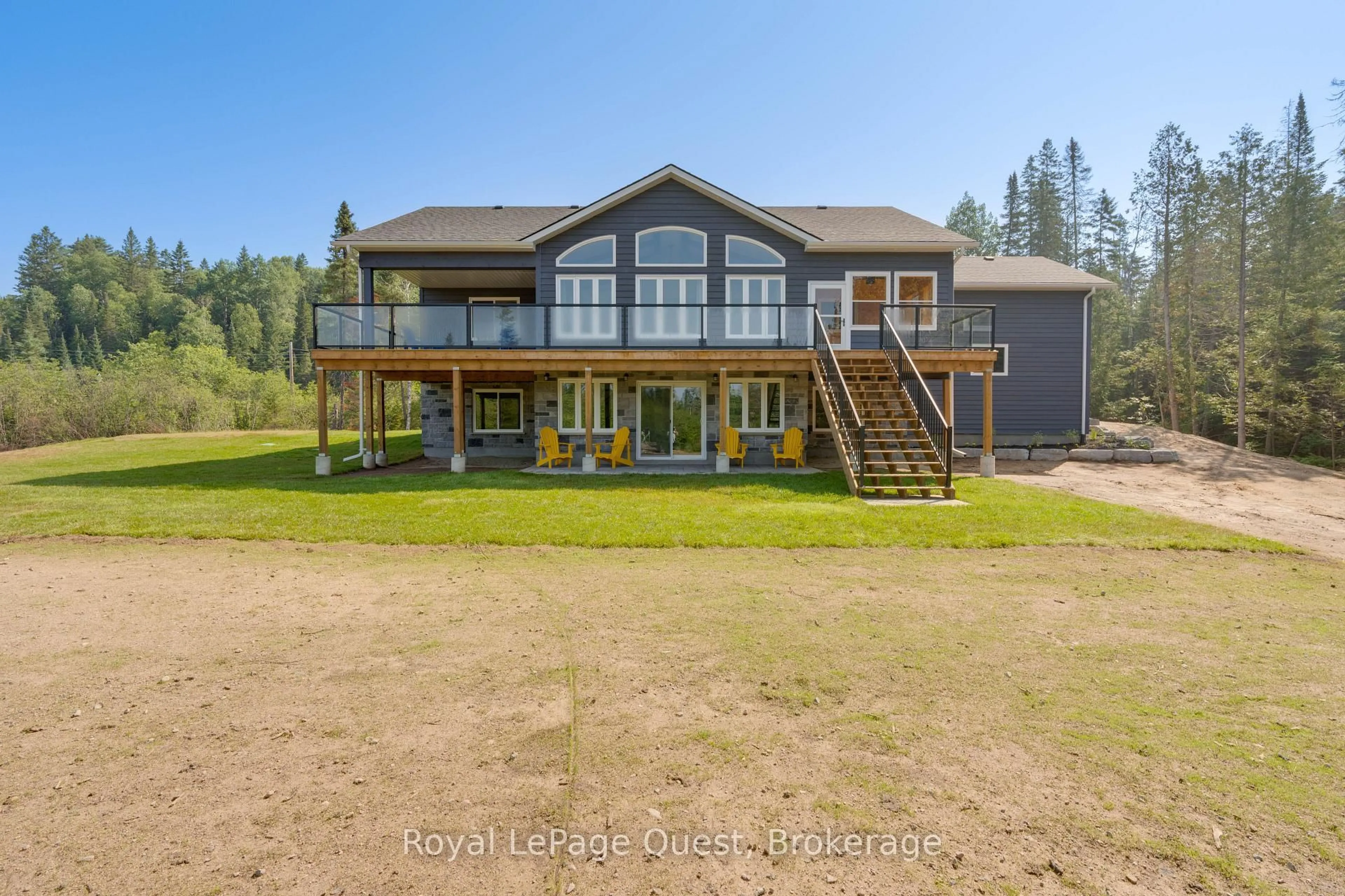 A pic from outside/outdoor area/front of a property/back of a property/a pic from drone, water/lake/river/ocean view for 4400 518 Highway East, Kearney Ontario P0A 1M0
