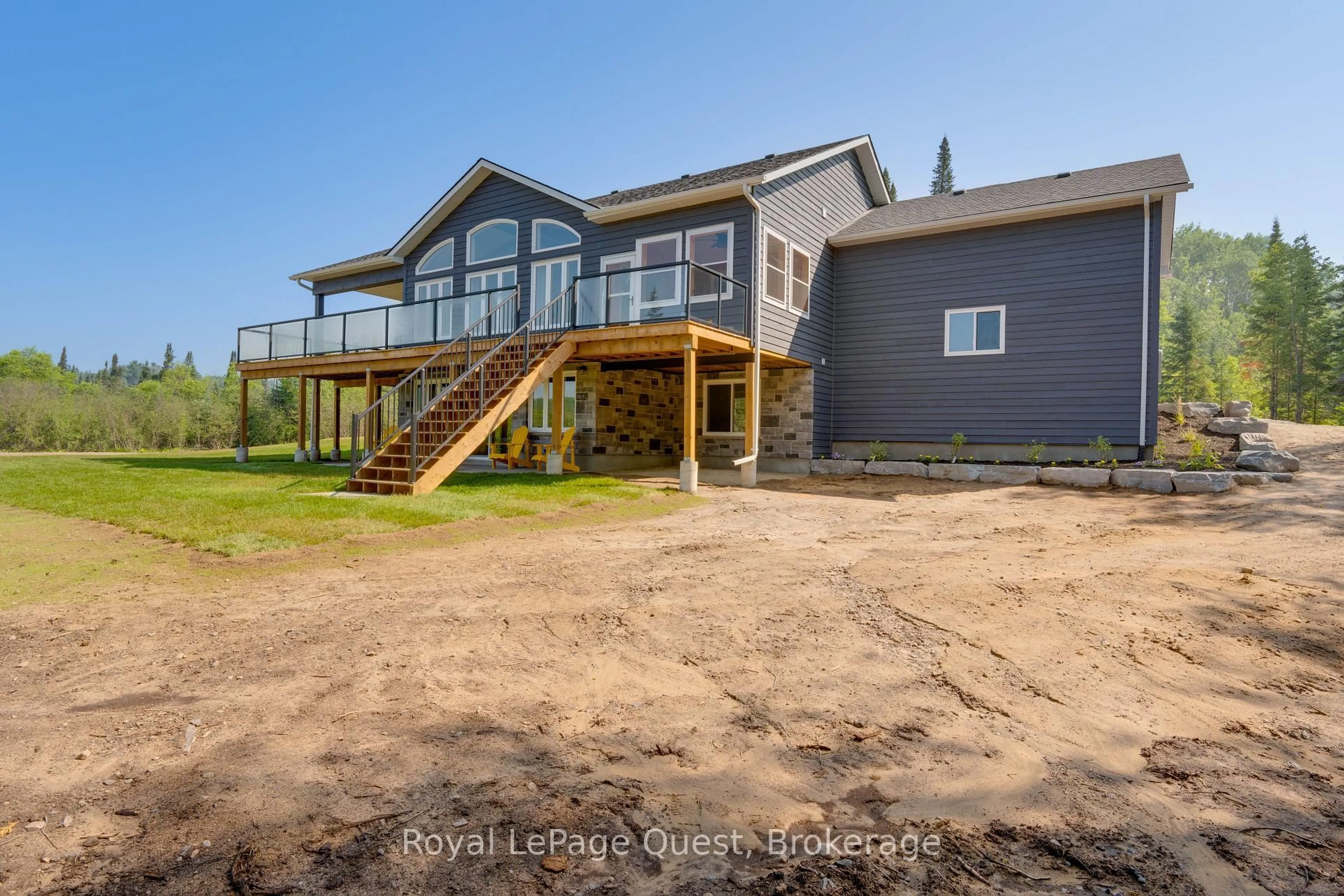 A pic from outside/outdoor area/front of a property/back of a property/a pic from drone, water/lake/river/ocean view for 4400 518 Highway East, Kearney Ontario P0A 1M0