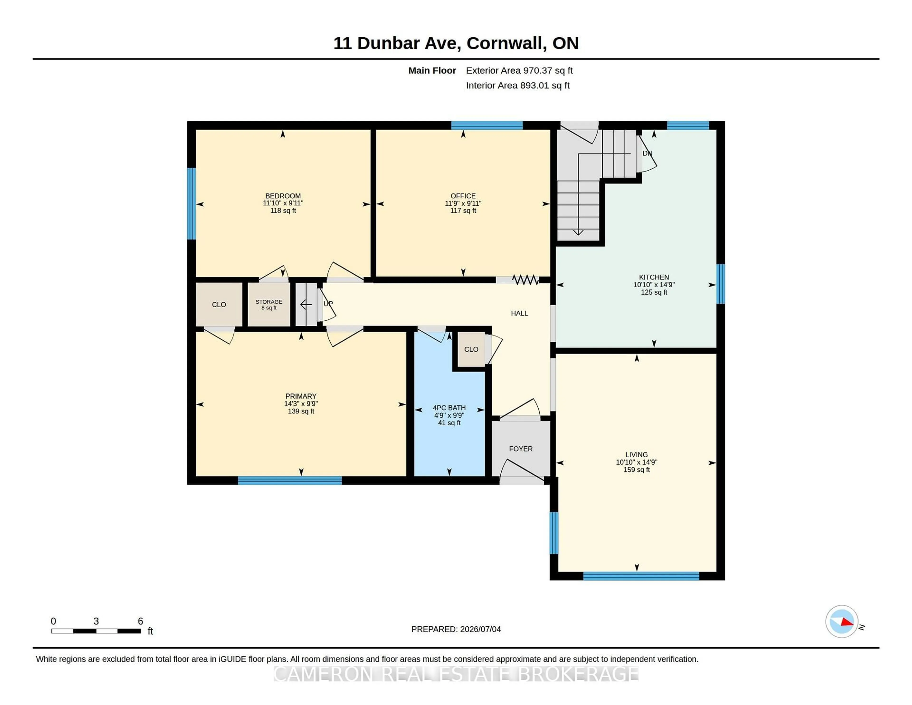 Floor plan for 11 Dunbar Ave, Cornwall Ontario K6H 5M6
