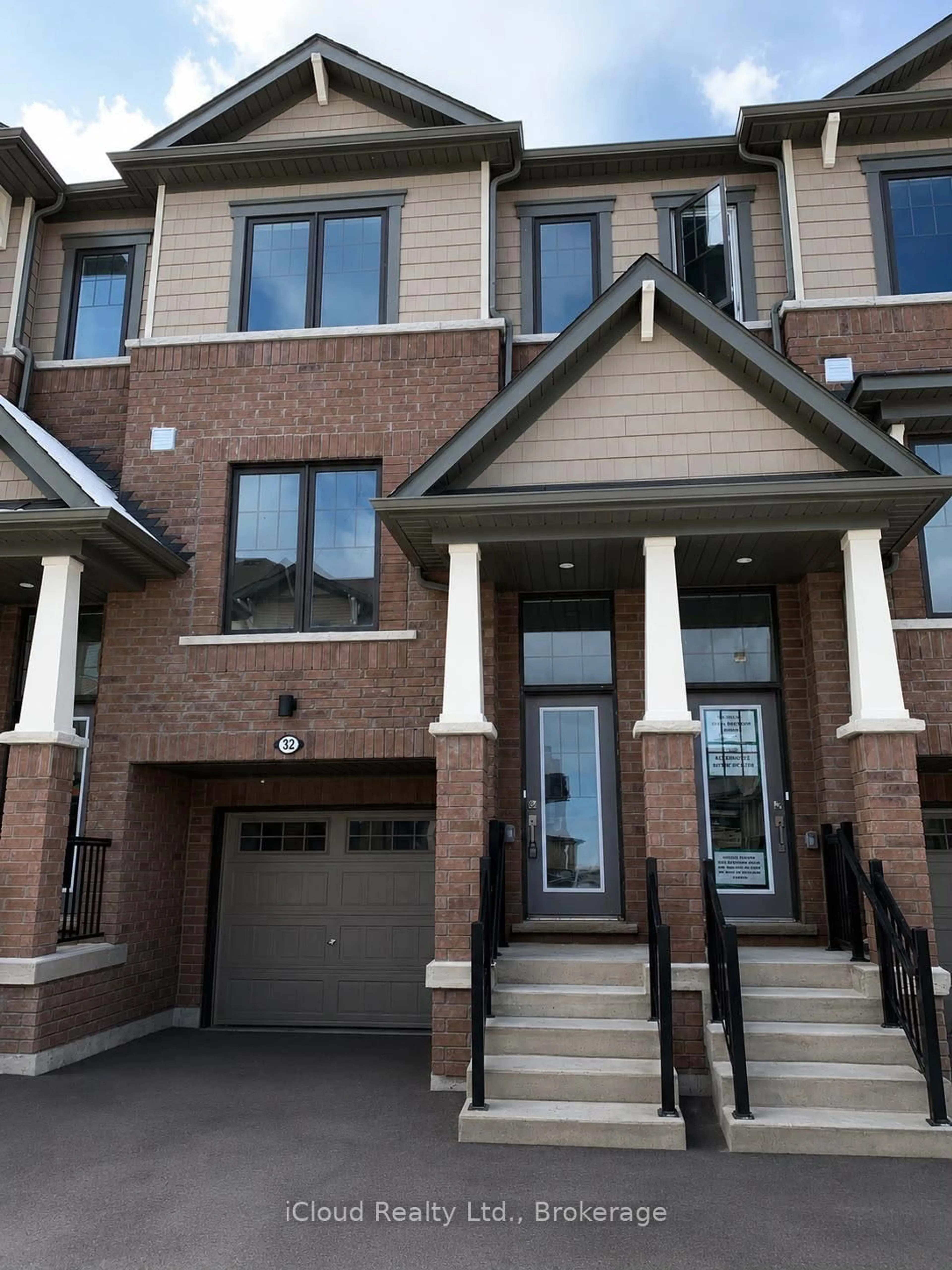Home with brick exterior material, street for 185 Bedrock Dr #32, Hamilton Ontario L8J 0M5