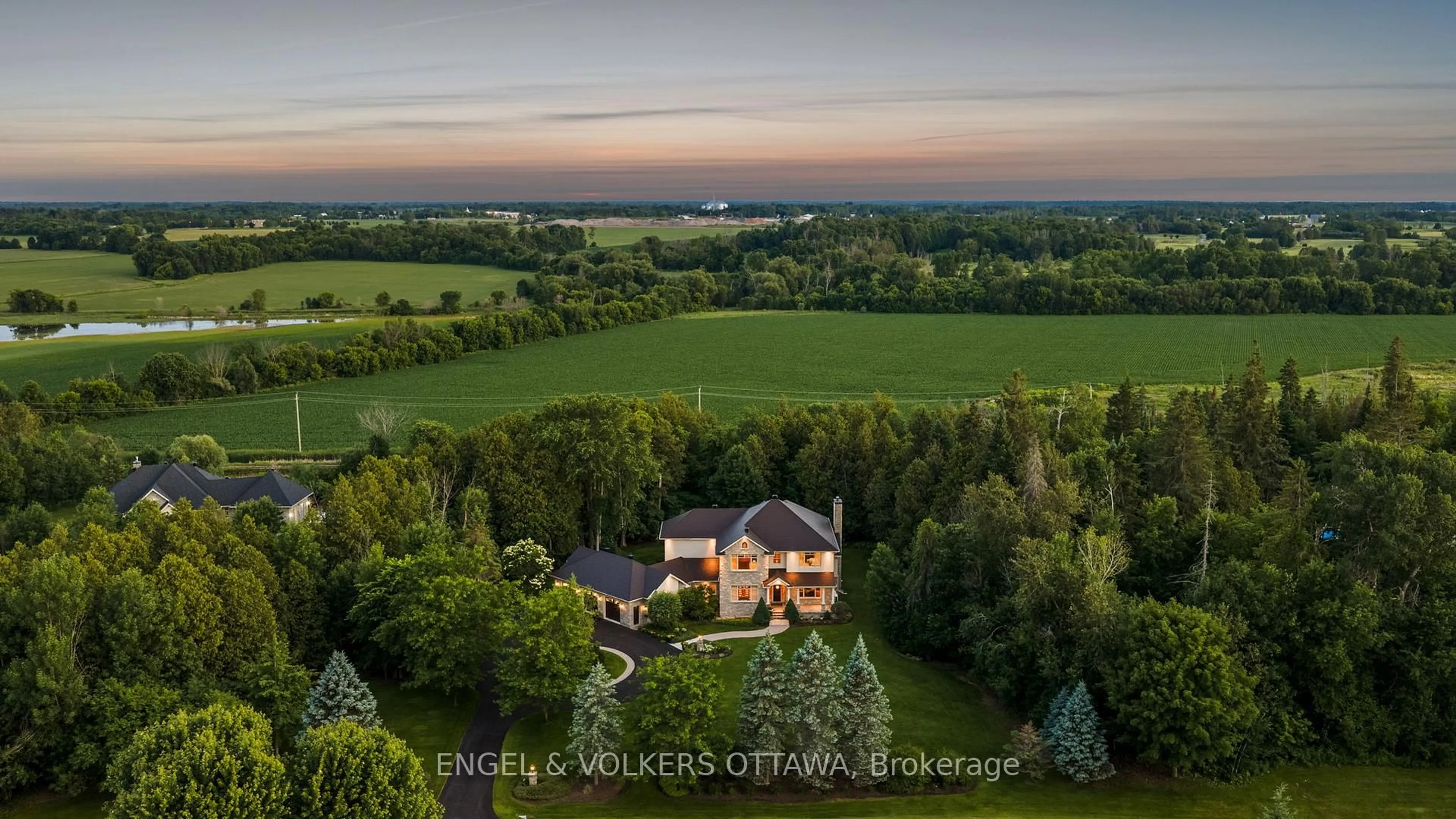 A pic from outside/outdoor area/front of a property/back of a property/a pic from drone, water/lake/river/ocean view for 140 Lady Lochead Lane, Carp Ontario K0A 1L0