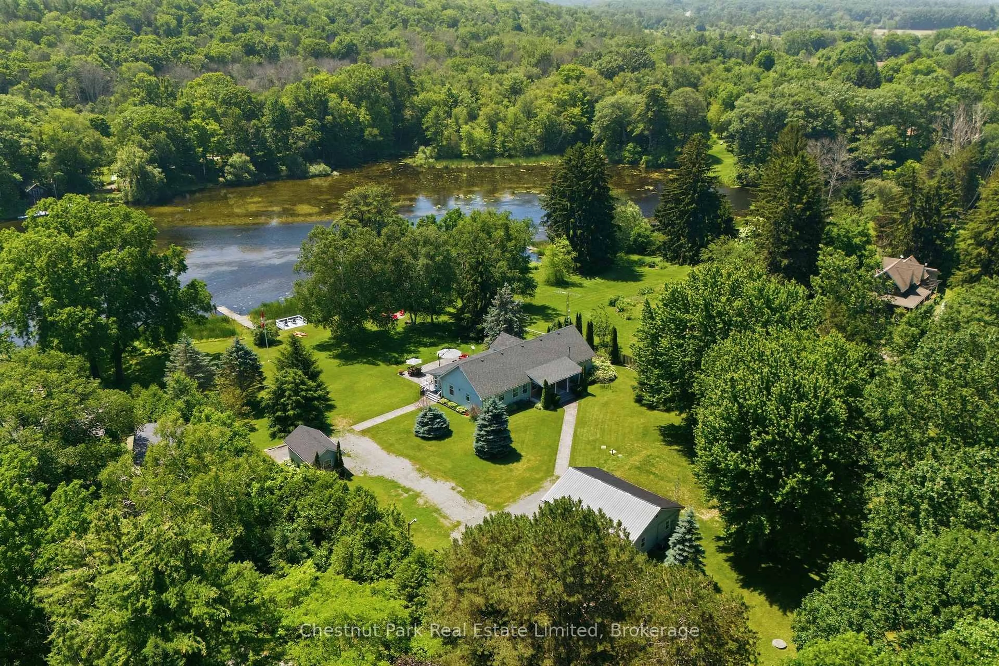 A pic from outside/outdoor area/front of a property/back of a property/a pic from drone, water/lake/river/ocean view for 42 Morrison Point Rd, Prince Edward County Ontario K0K 2T0
