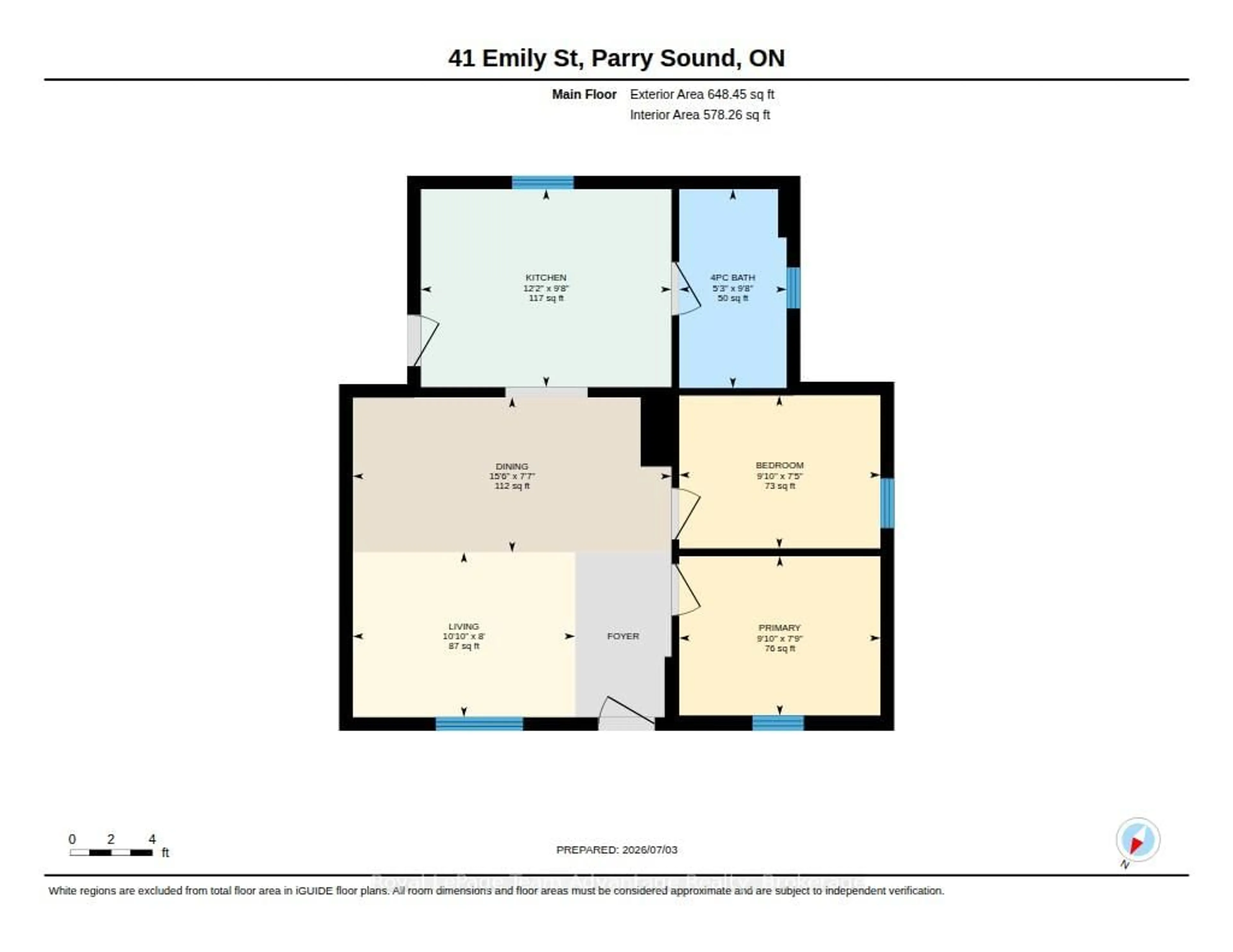 Floor plan for 41 Emily St, Parry Sound Ontario P2A 2P6