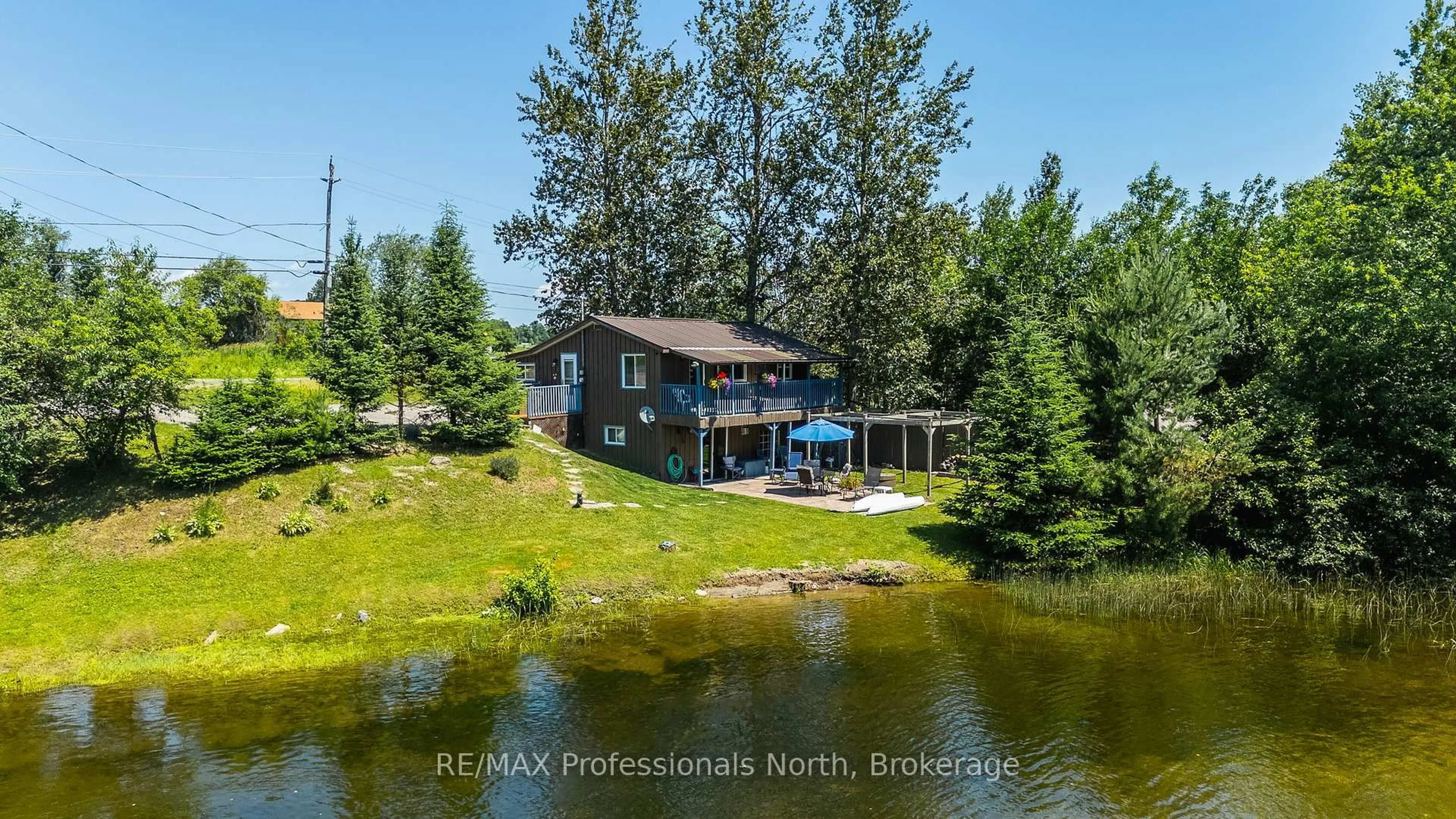 A pic from outside/outdoor area/front of a property/back of a property/a pic from drone, water/lake/river/ocean view for 4278 Deep Bay Rd, Minden Hills Ontario K0M 2K0