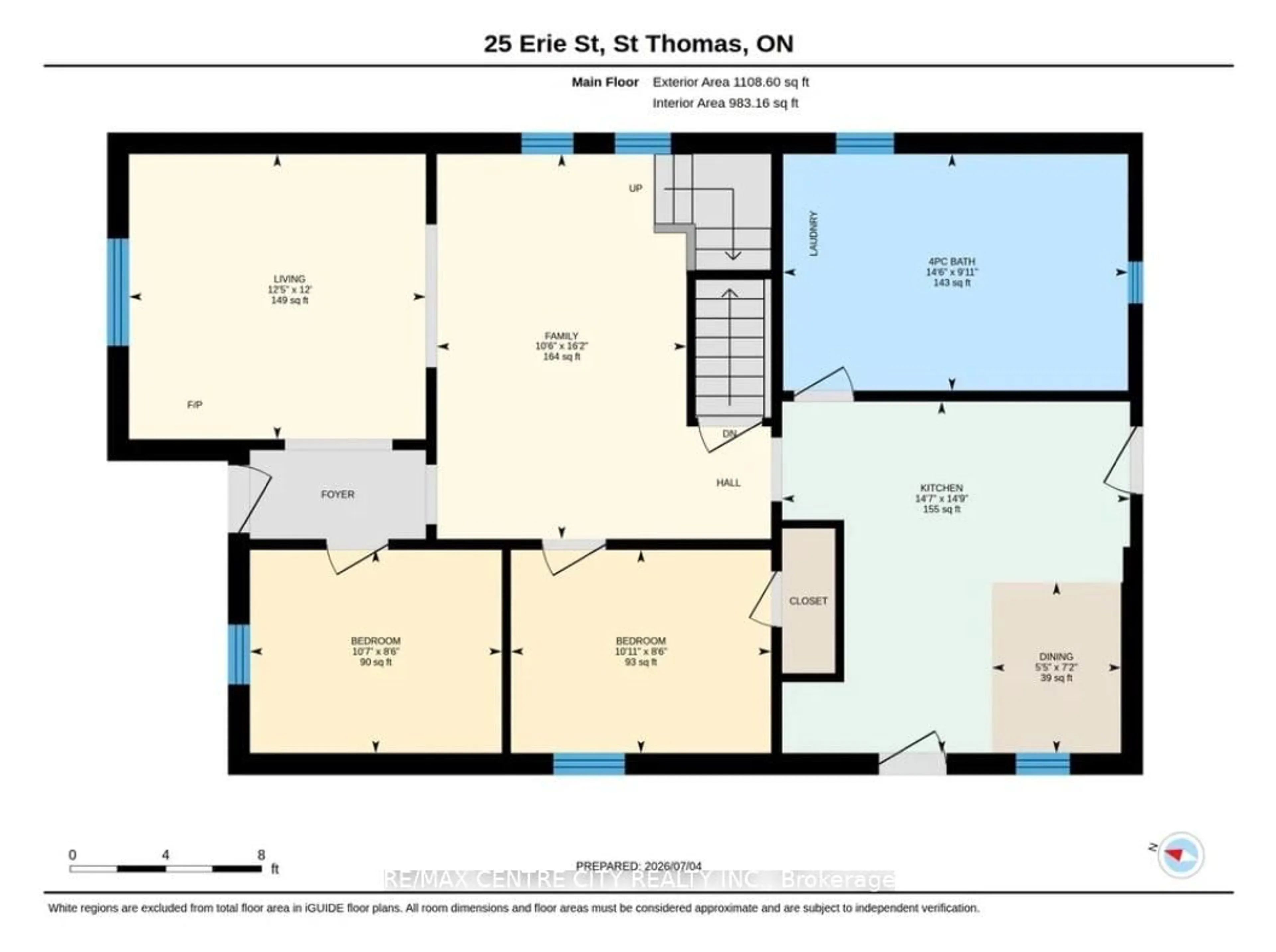 Floor plan for 25 Erie St, St. Thomas Ontario N5R 2M4