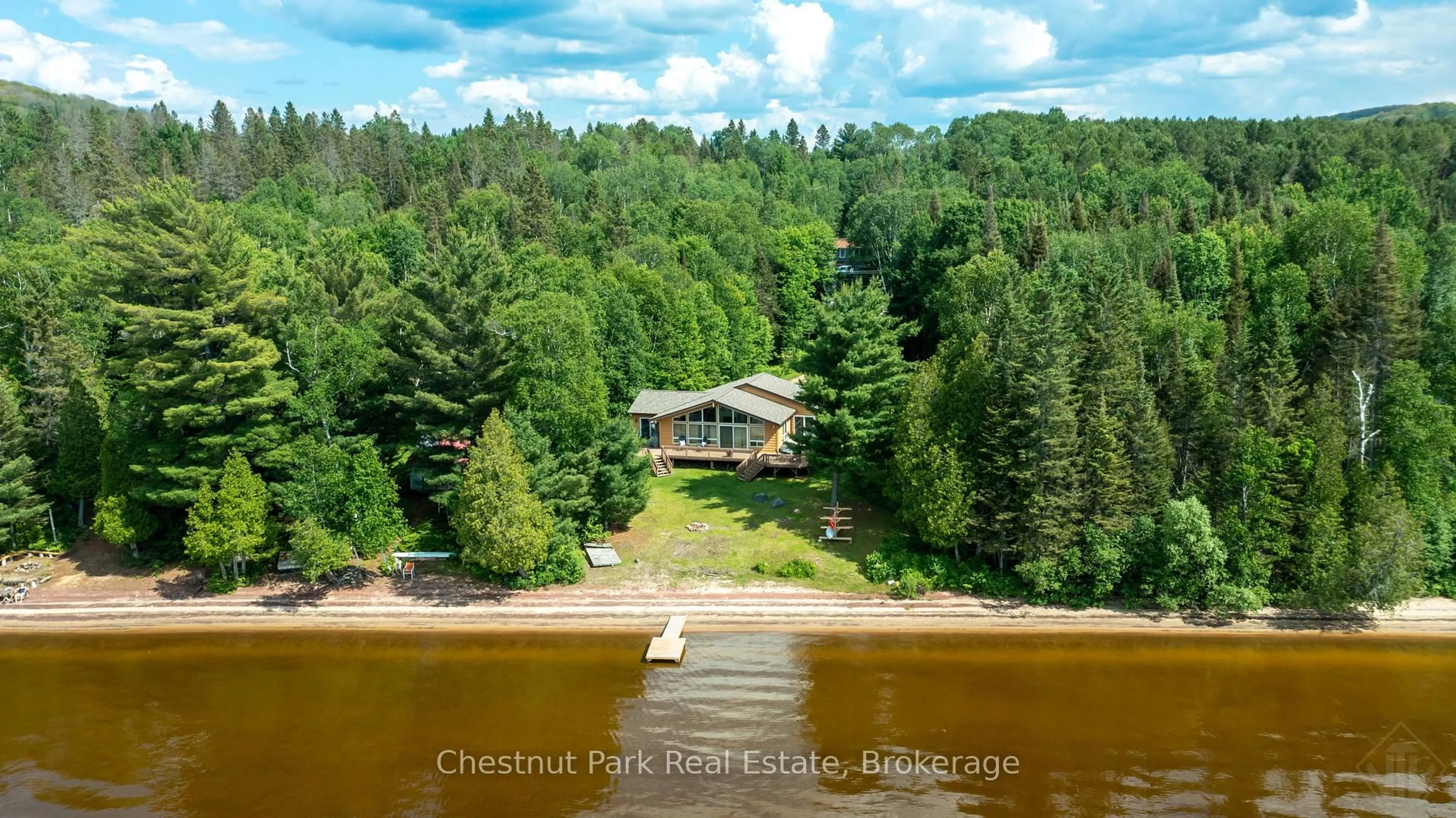 A pic from outside/outdoor area/front of a property/back of a property/a pic from drone, water/lake/river/ocean view for 3702 518 Highway, Kearney Ontario P0A 1M0