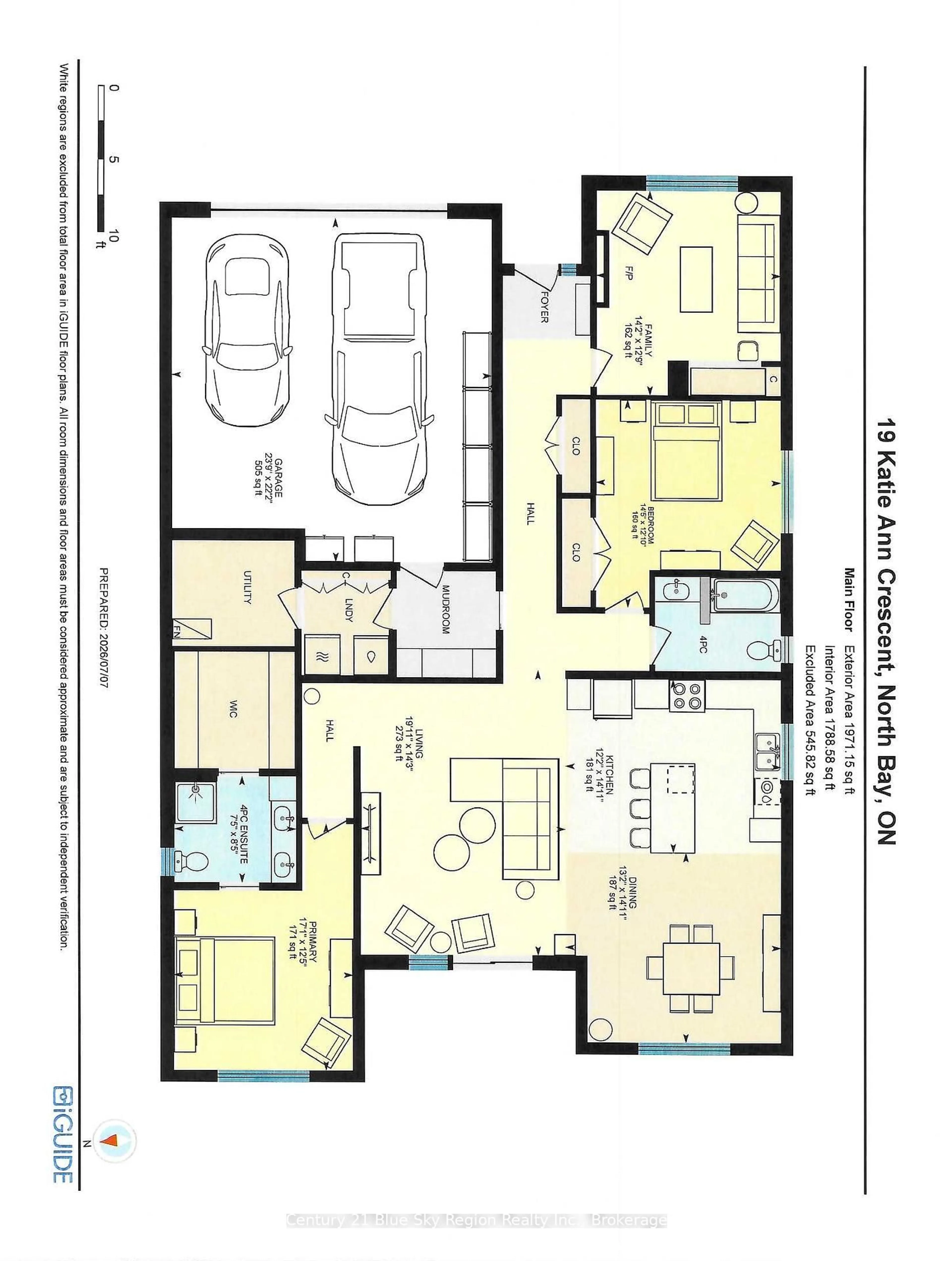 Floor plan for 19 Katie Ann Cres, North Bay Ontario P1C 1M8
