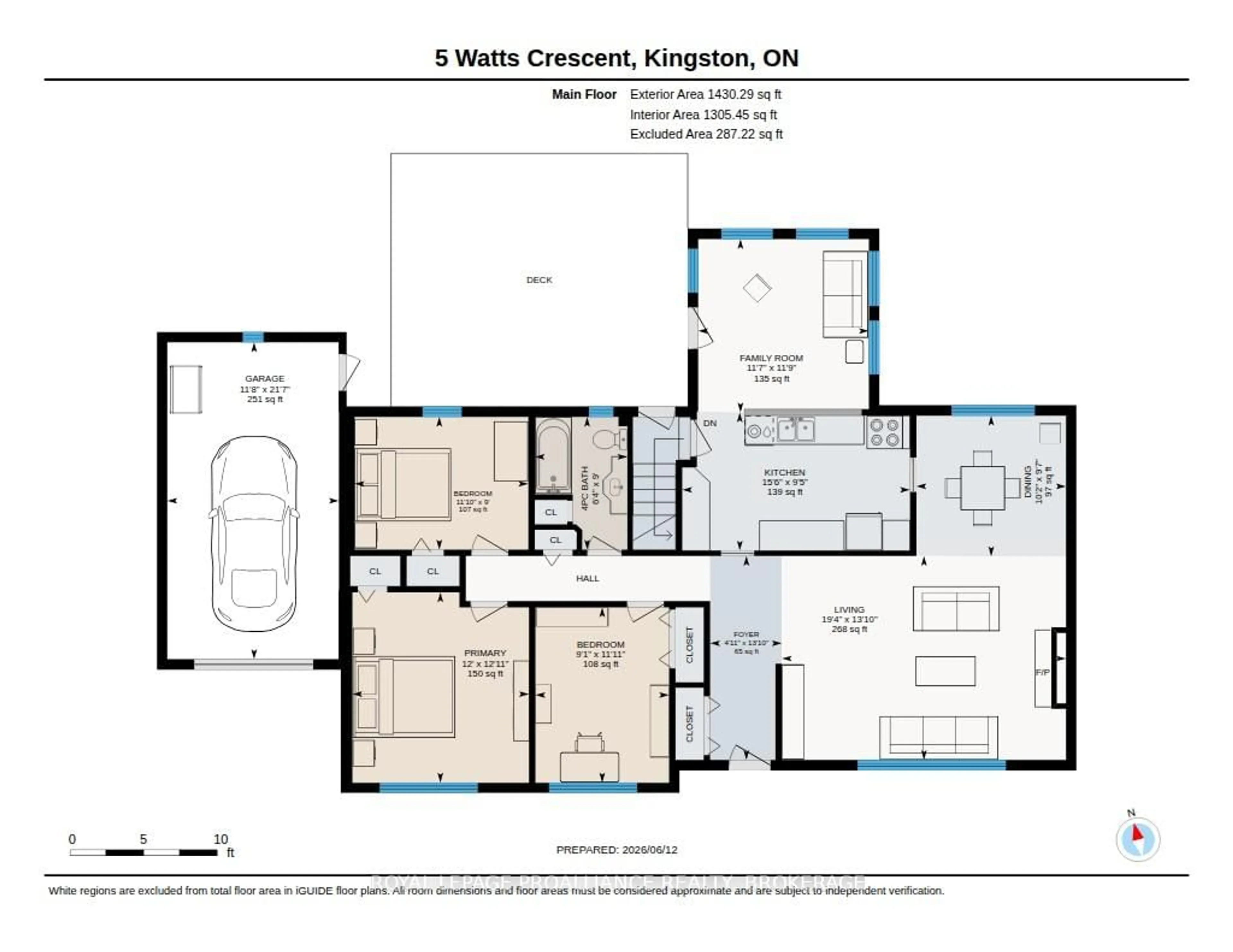 Floor plan for 5 Watts Cres, Kingston Ontario K7M 2P4