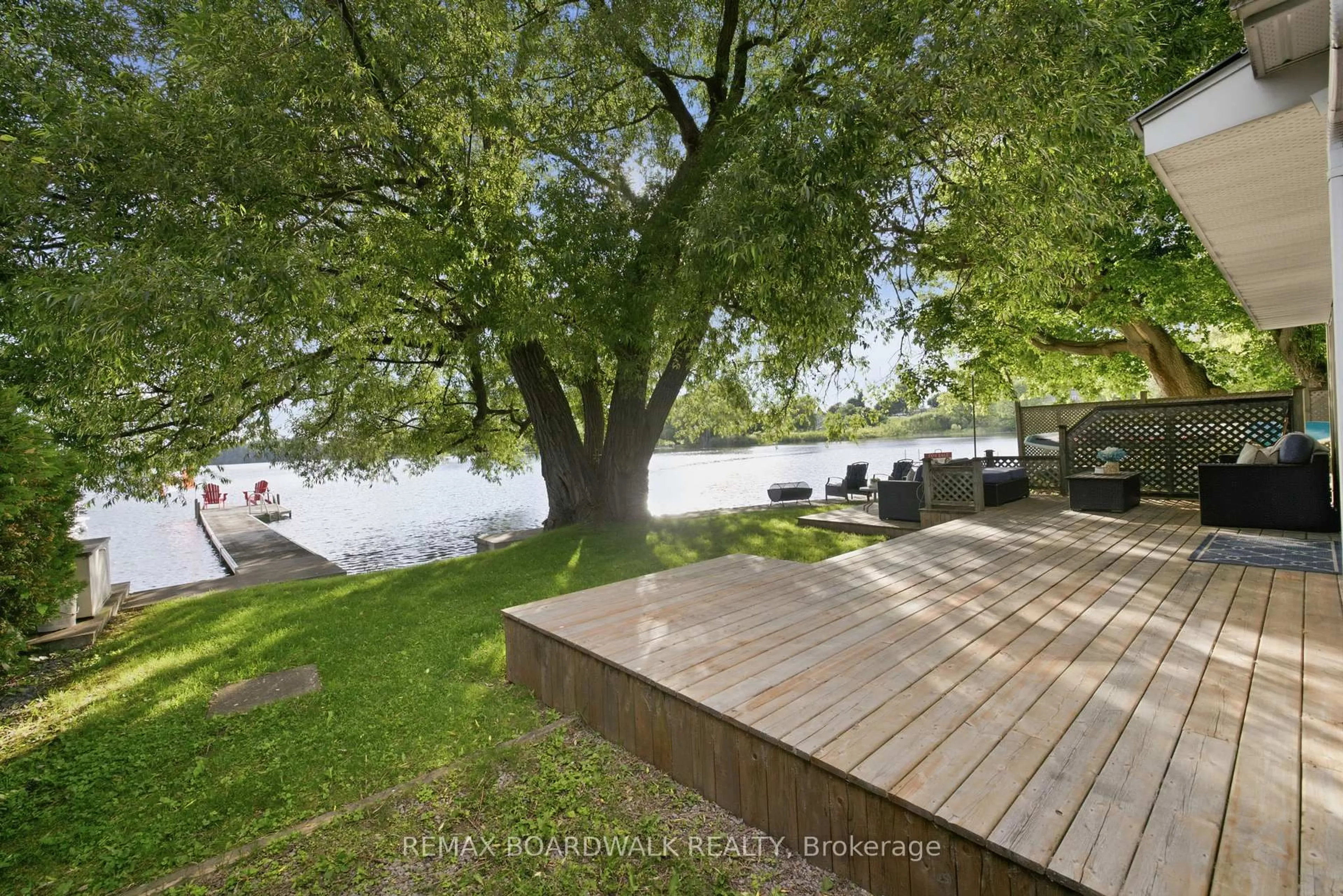 Patio, water/lake/river/ocean view for 130 Bay Lane, Edwardsburgh/Cardinal Ontario K0E 1E0