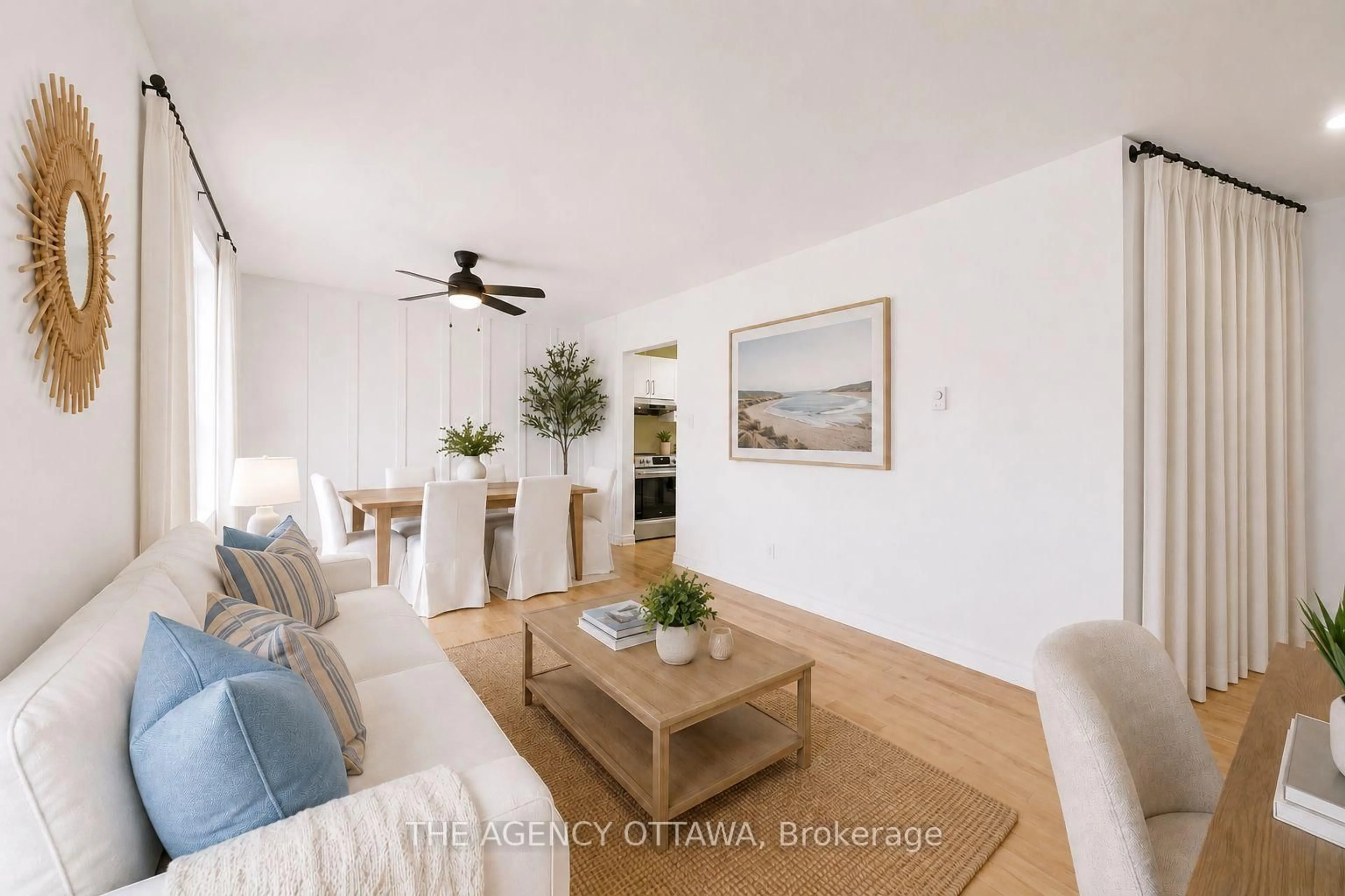 Living room with furniture, wood/laminate floor for 299 Thomas St #103, Carleton Place Ontario K7C 4B8