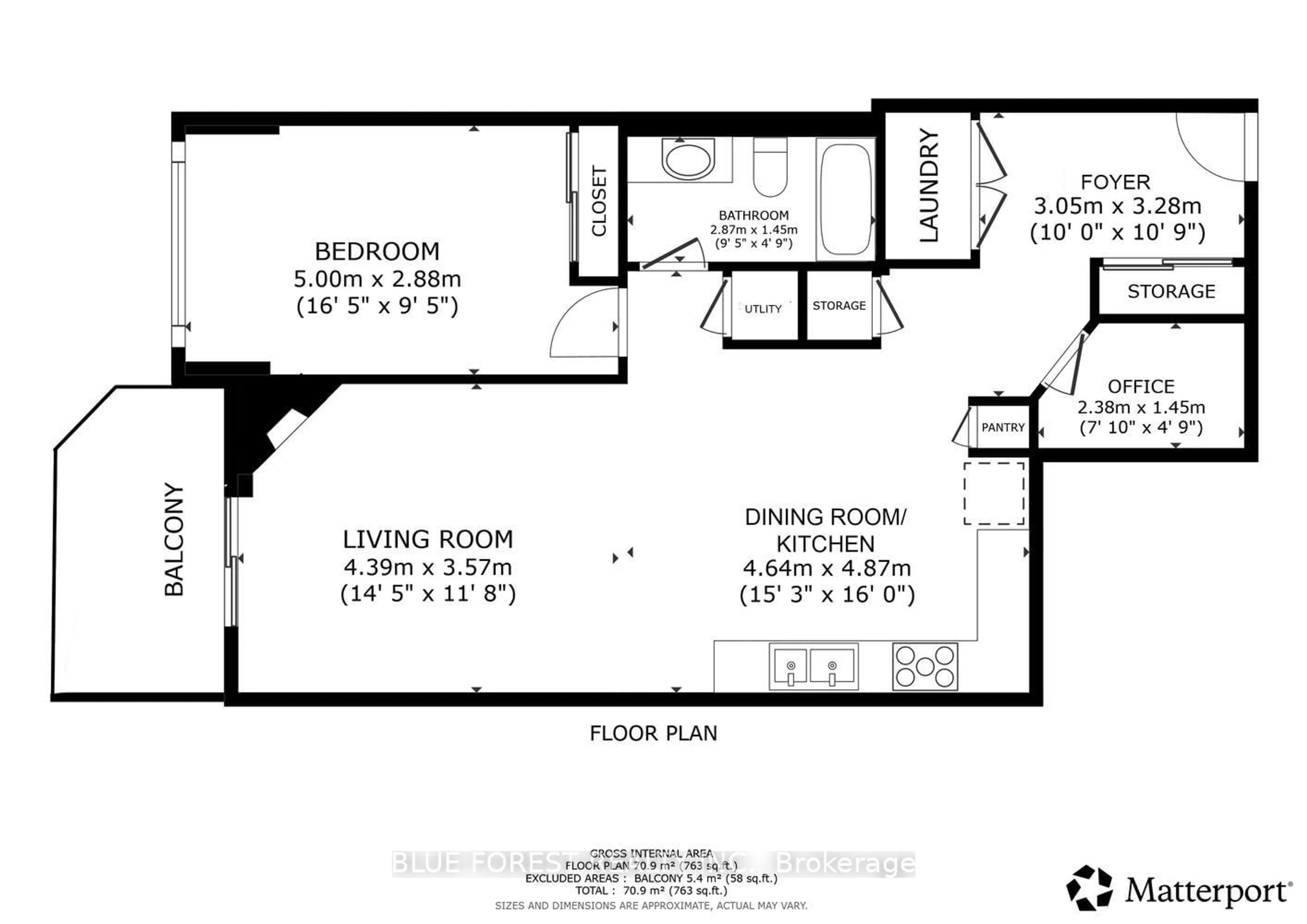Floor plan for 353 Commissioners Rd #501, London South Ontario N6J 0A3