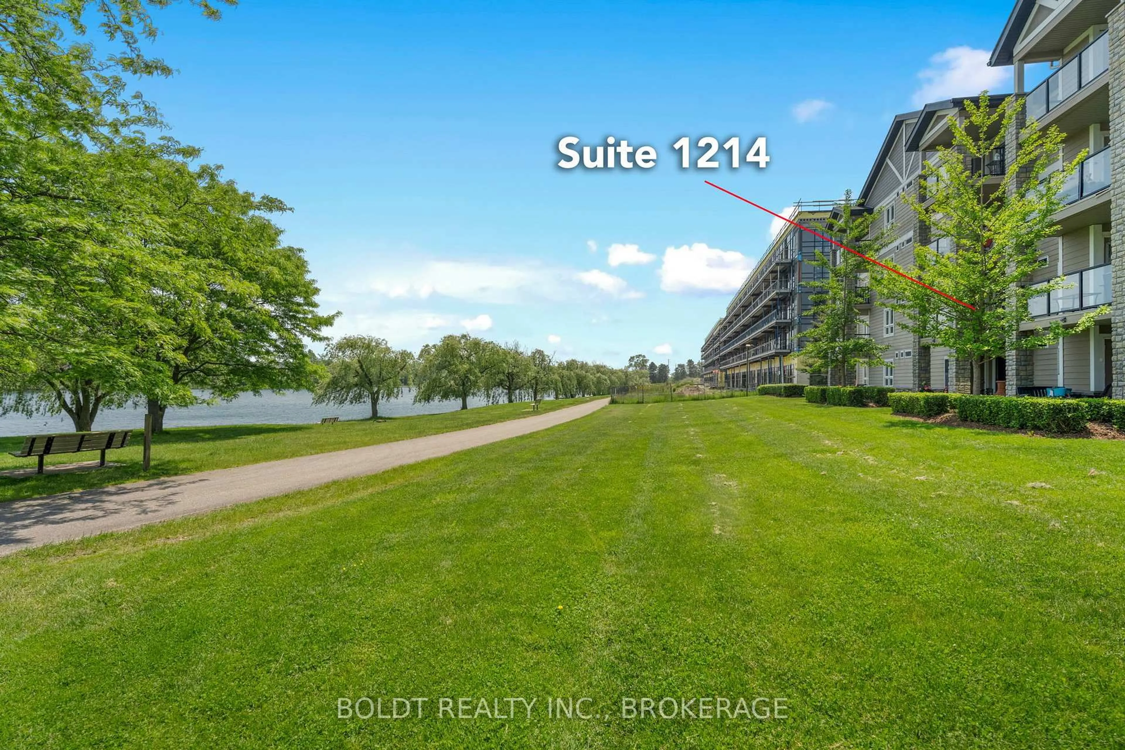 A pic from outside/outdoor area/front of a property/back of a property/a pic from drone, water/lake/river/ocean view for 330 Prince Charles Dr #1214, Welland Ontario L3C 7B3