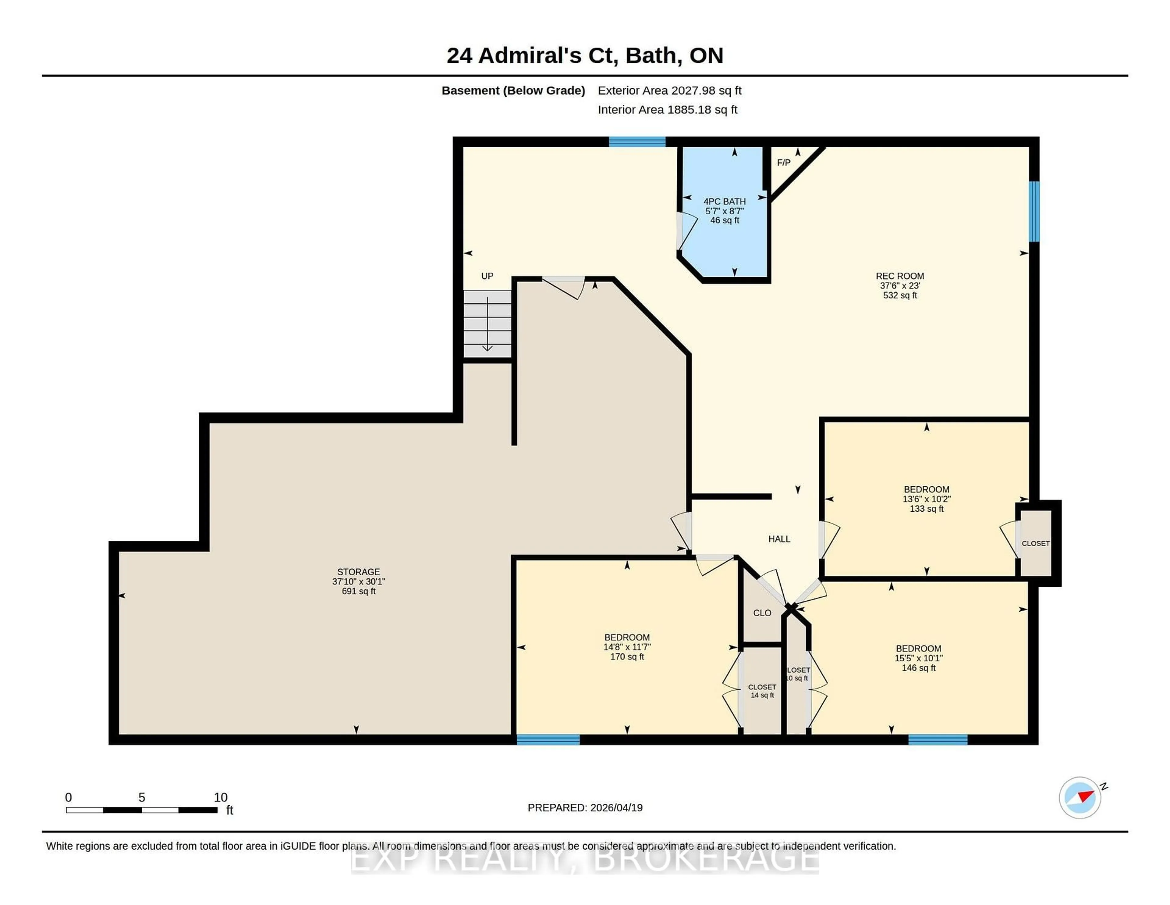 Floor plan for 24 ADMIRAL'S Crt, Bath Ontario K0H 1G0
