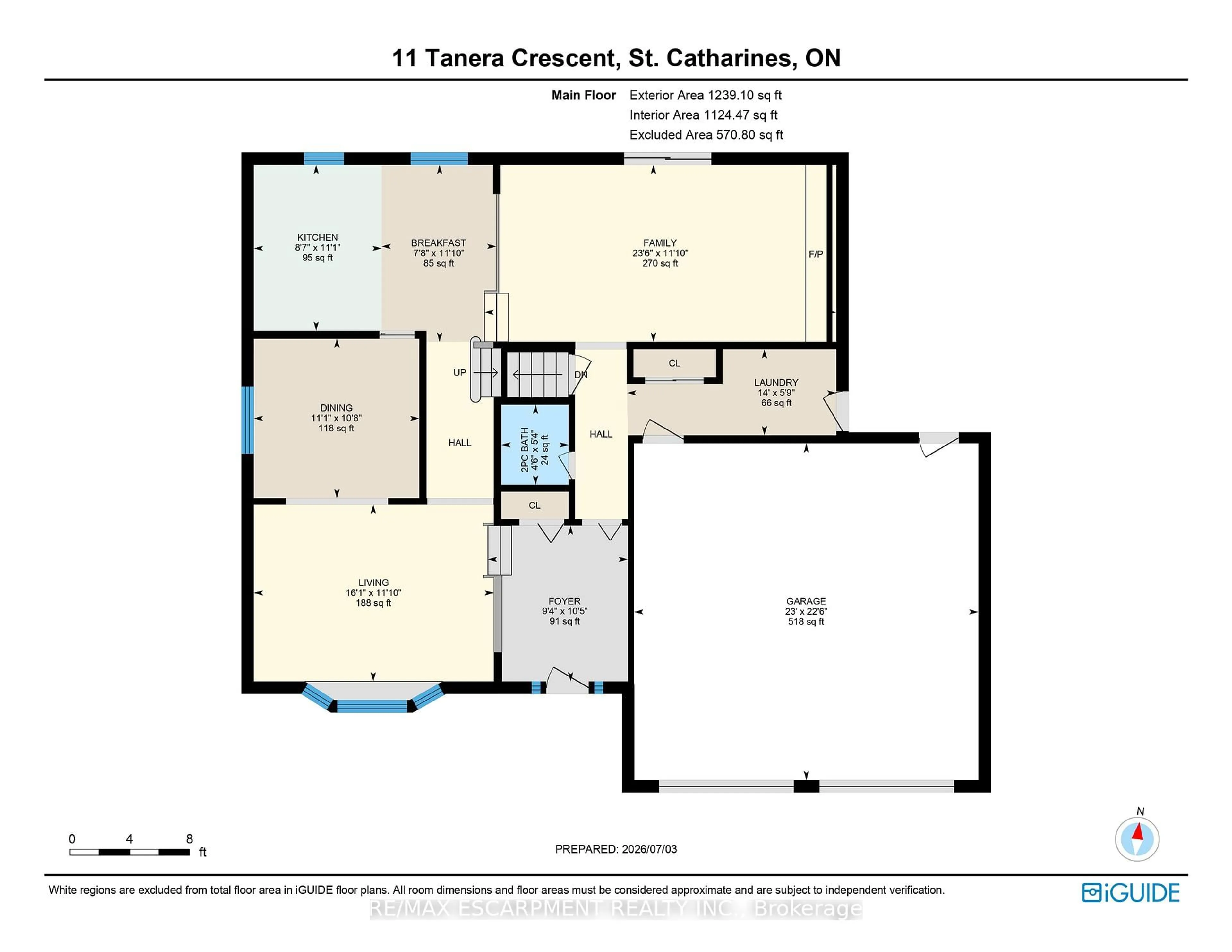 Floor plan for 11 Tanera Cres, St. Catharines Ontario L2M 7J7