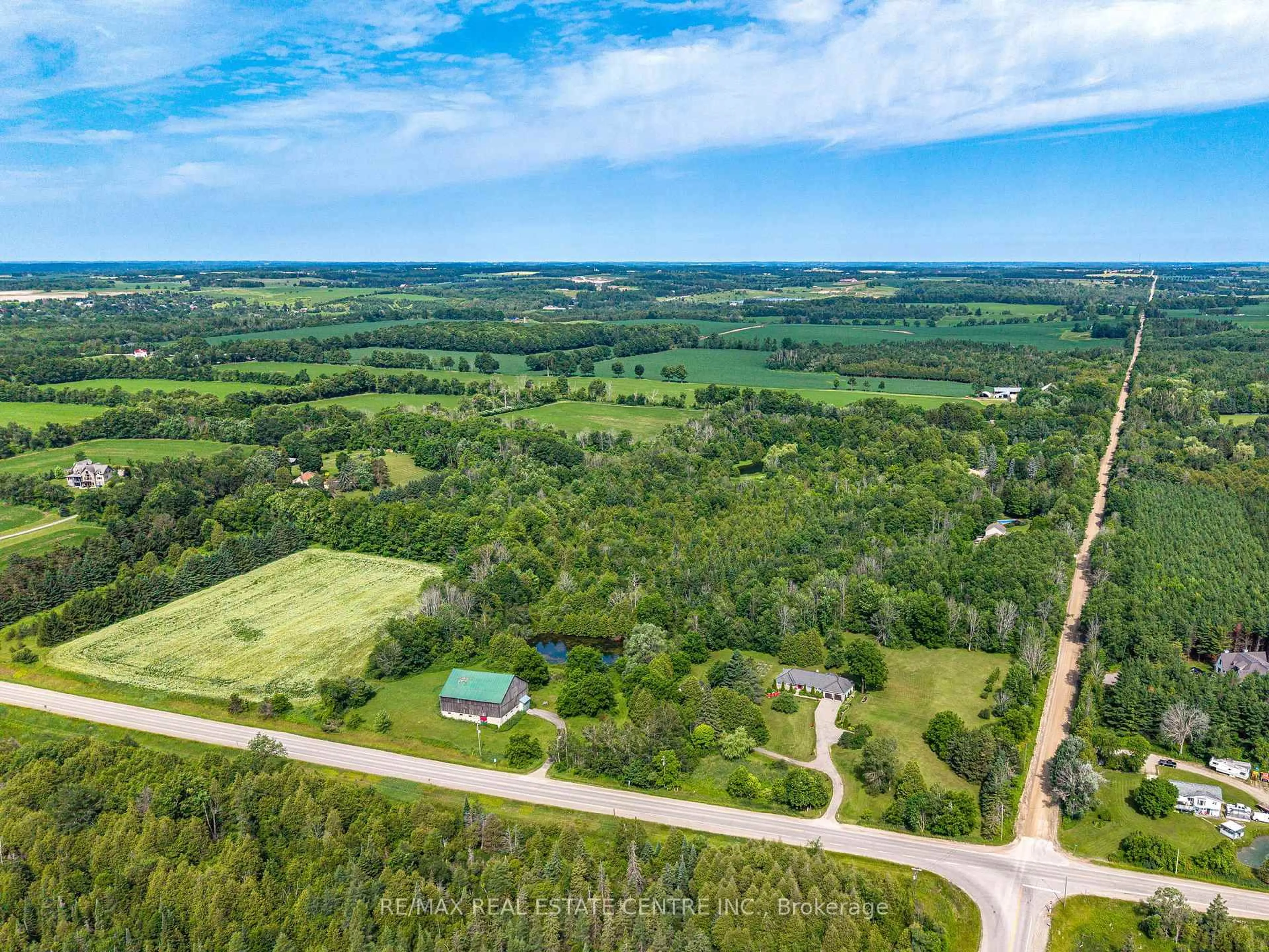A pic from outside/outdoor area/front of a property/back of a property/a pic from drone, forest/trees view for 9572 Wellington 22 Rd, Erin Ontario N0B 1T0
