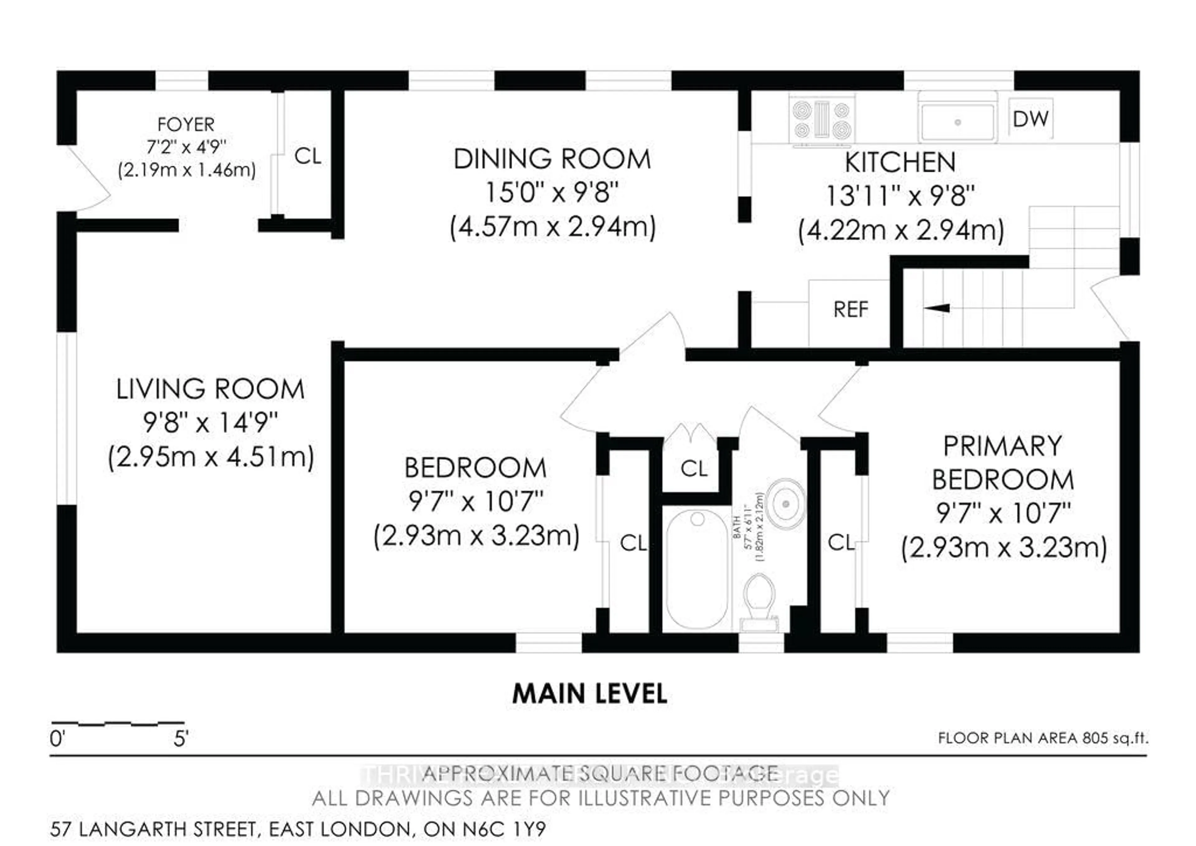 Floor plan for 57 Langarth St, London South Ontario N6C 1Y9