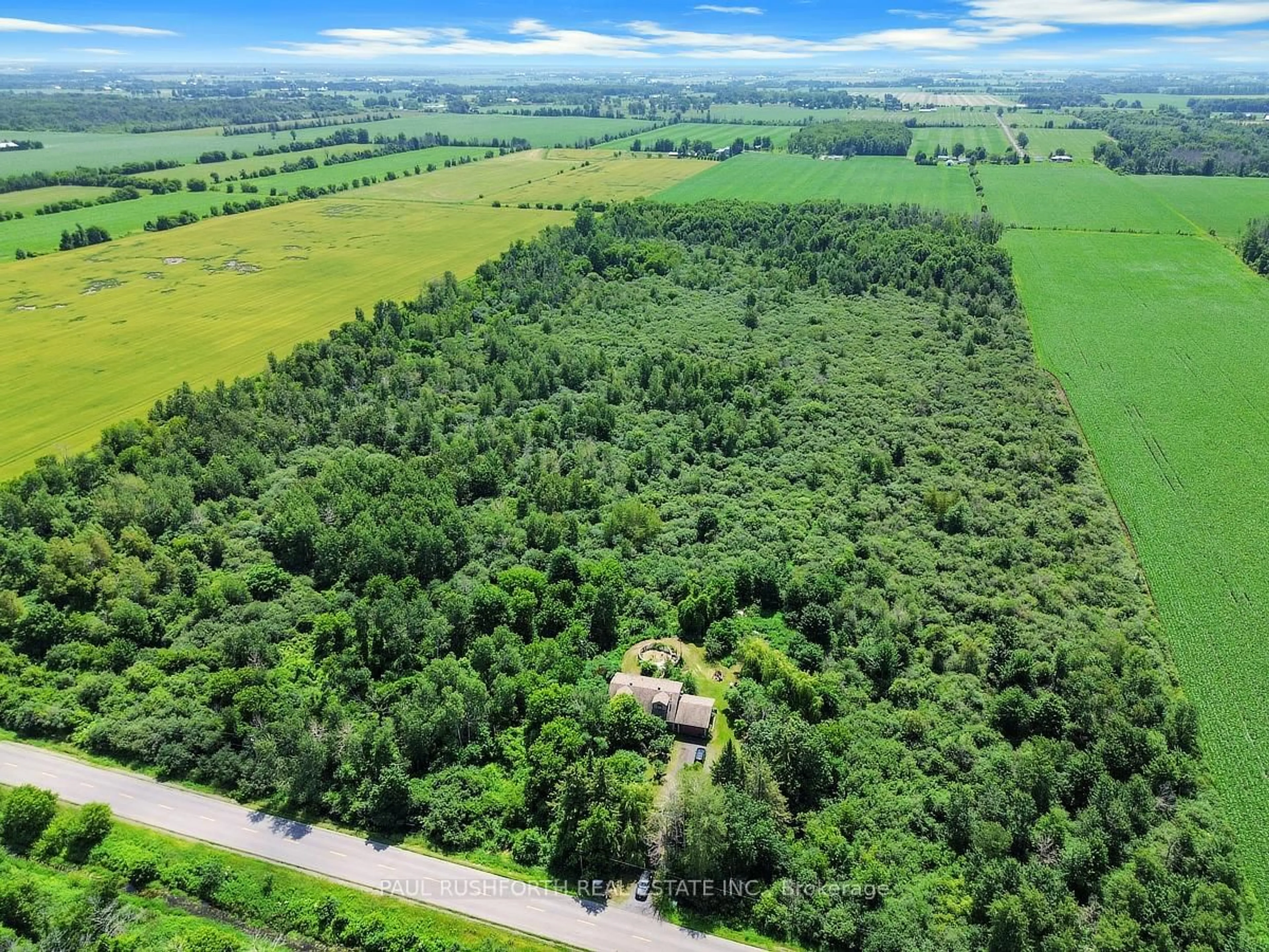 A pic from outside/outdoor area/front of a property/back of a property/a pic from drone, forest/trees view for 12764 Boyne Rd, North Dundas Ontario K0C 1H0