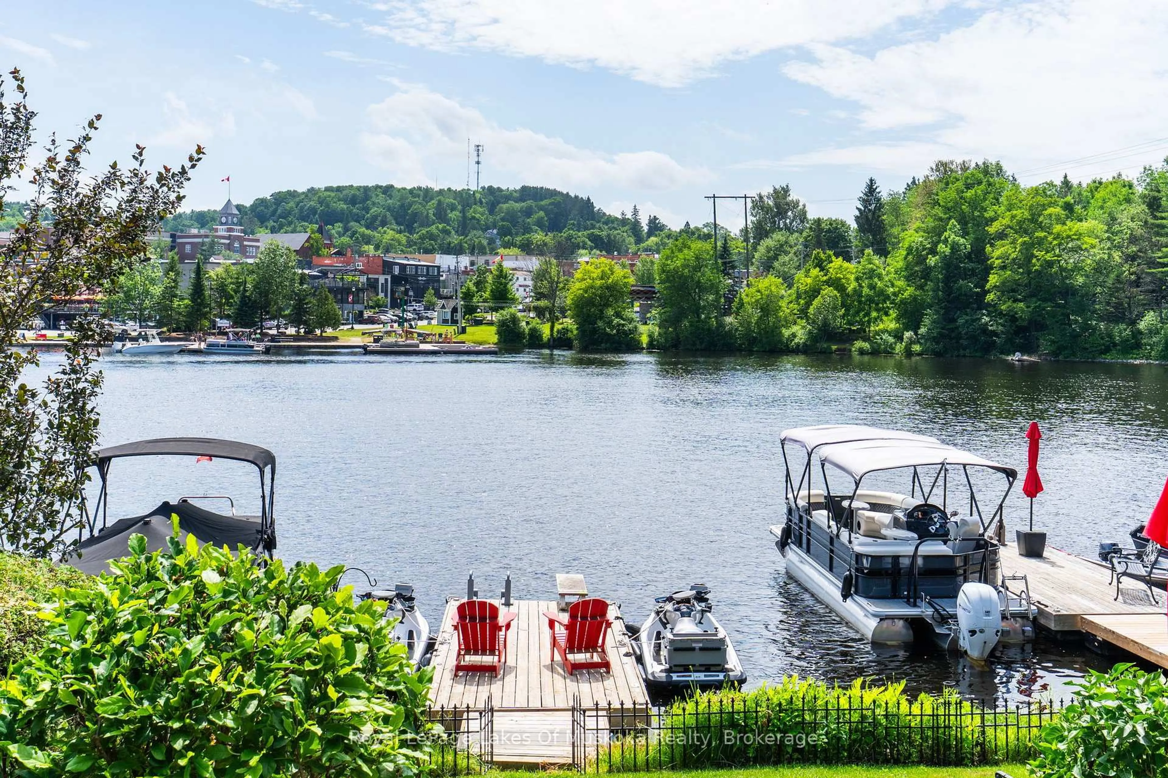 Patio, water/lake/river/ocean view for 21 John St, Huntsville Ontario P1H 1H2