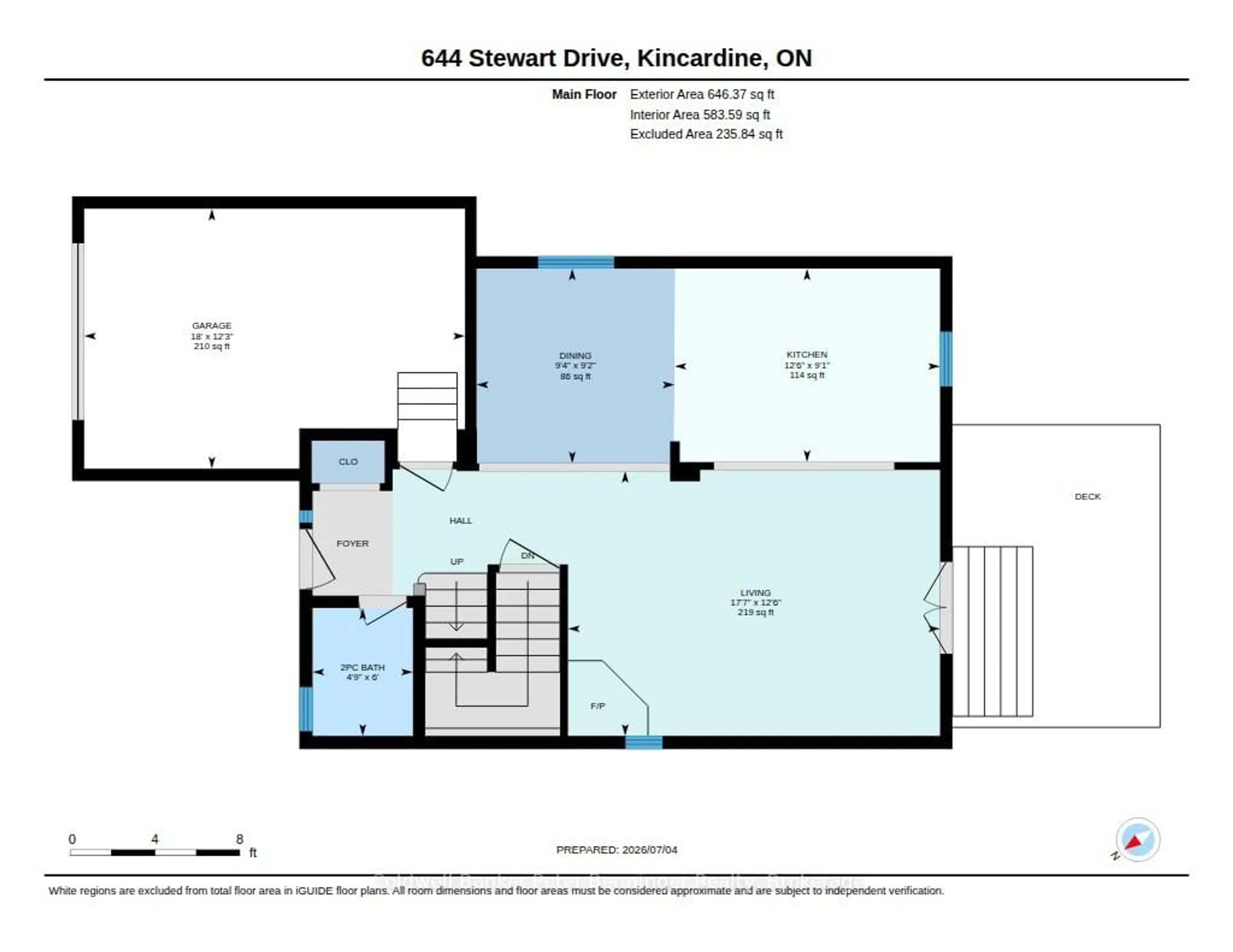 Floor plan for 644 Stewart Dr, Kincardine Ontario N2Z 3B4
