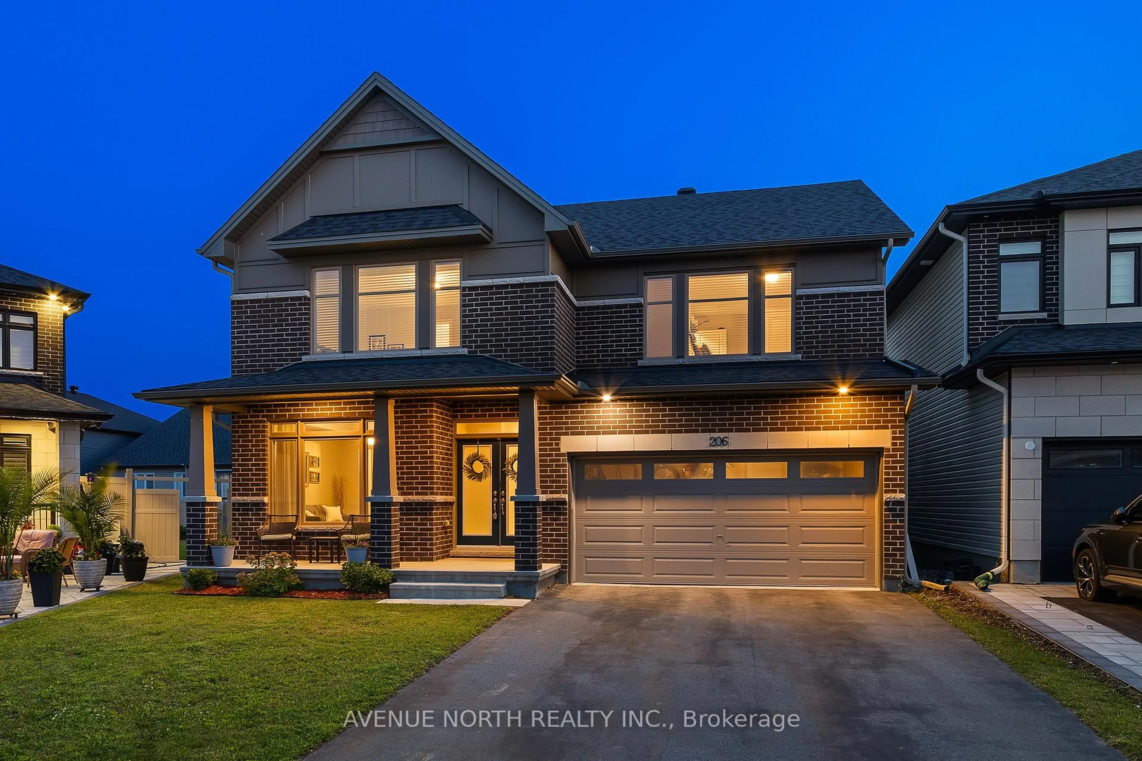 Home with brick exterior material, street for 206 Reisling Way, Ottawa Ontario K1T 0X1