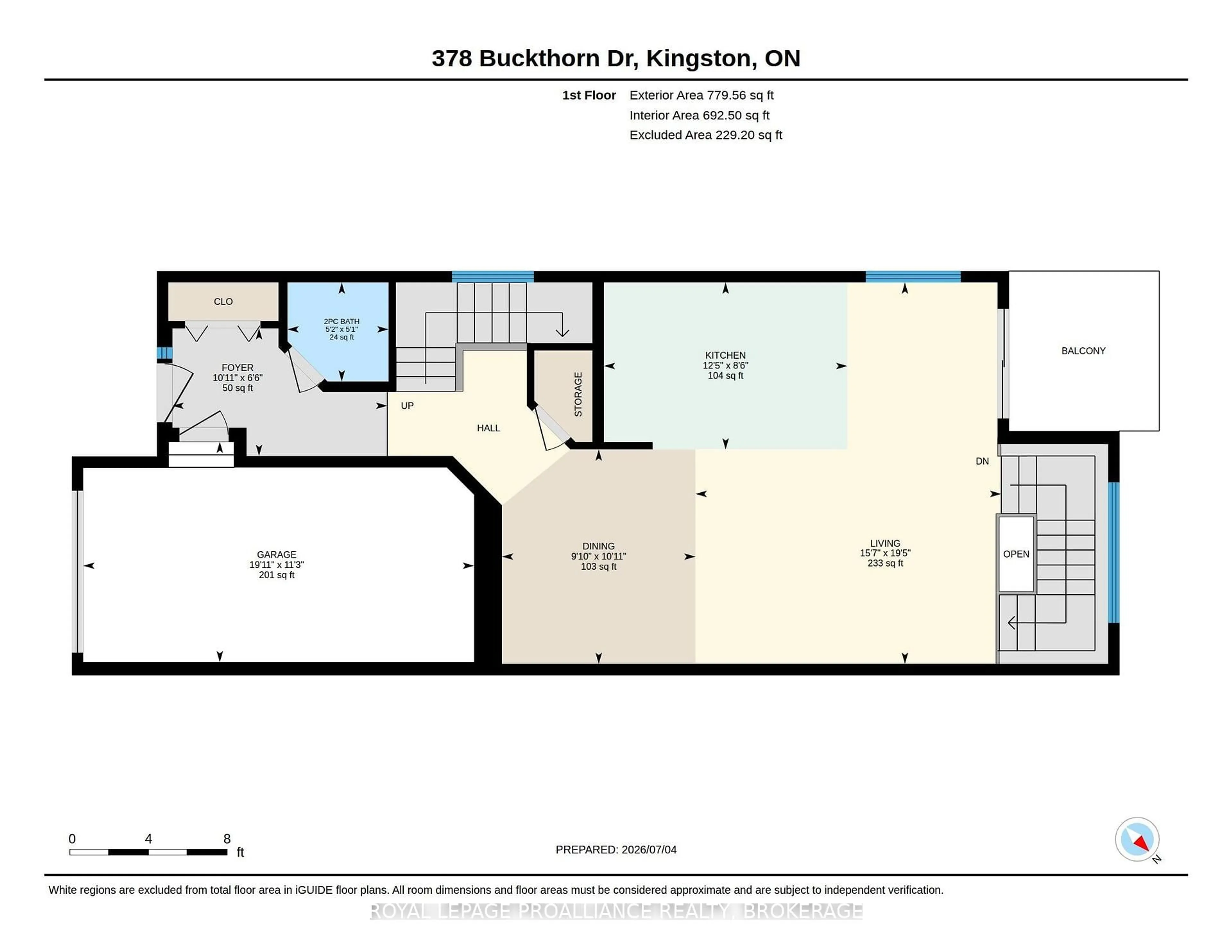 Floor plan for 378 Buckthorn Dr, Kingston Ontario K7P 0R8