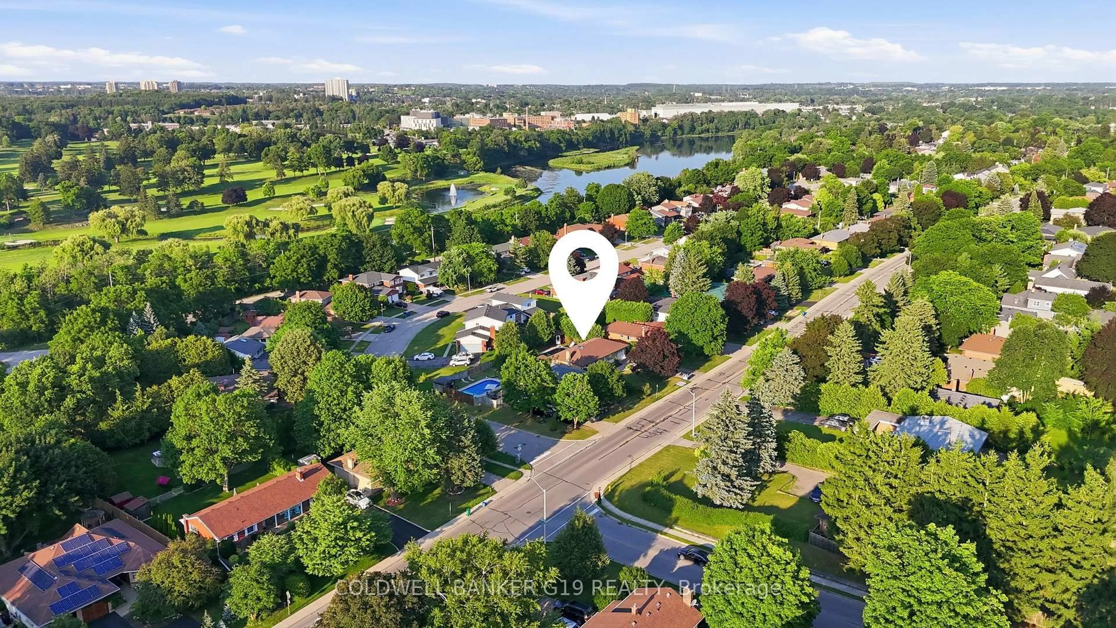 A pic from outside/outdoor area/front of a property/back of a property/a pic from drone, water/lake/river/ocean view for 360 Blair Rd, Cambridge Ontario N1S 2K2