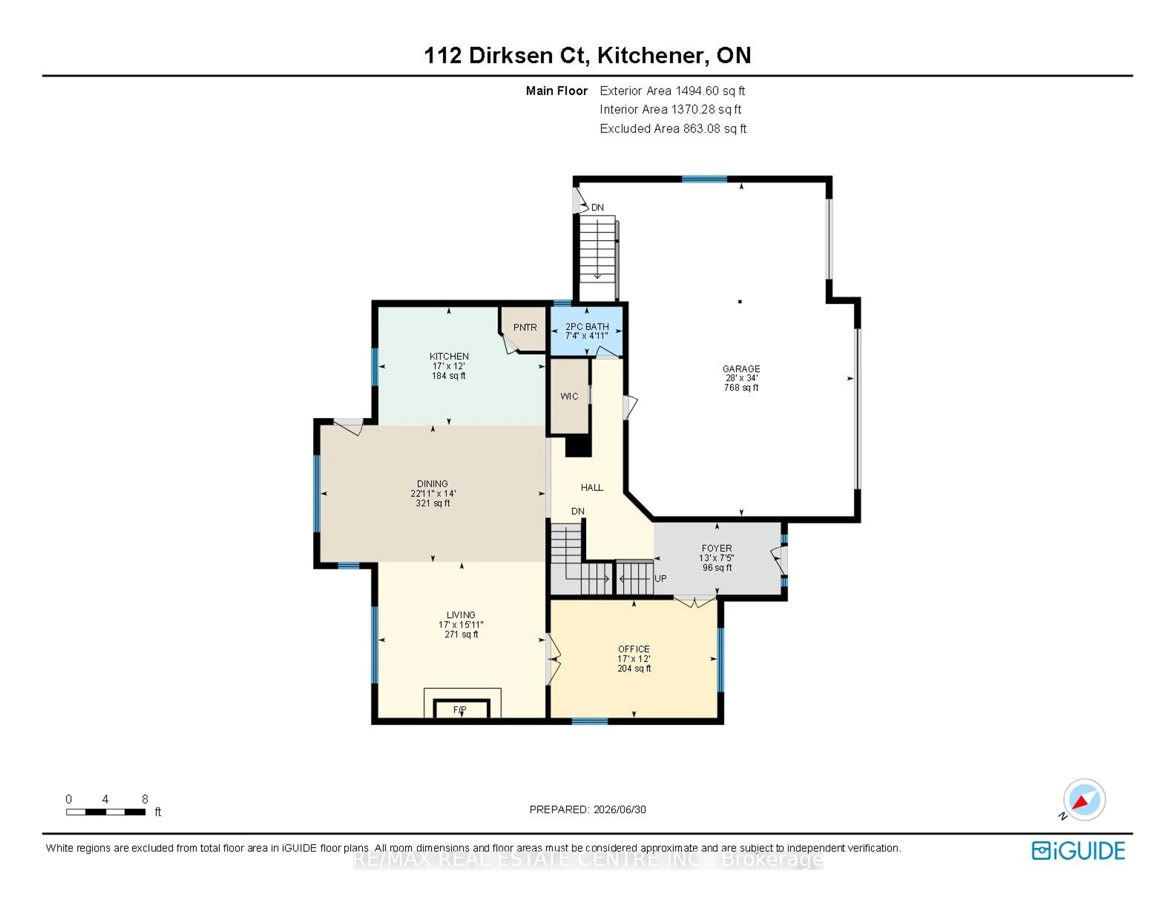 Floor plan for 112 Dirksen Crt, Kitchener Ontario N2P 2M1