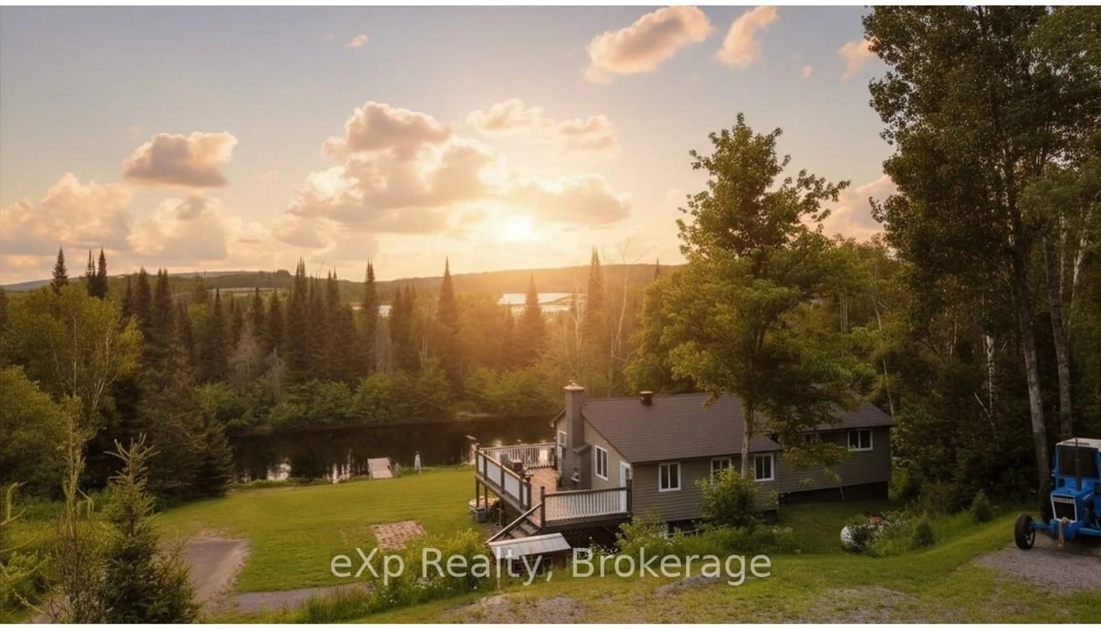 A pic from outside/outdoor area/front of a property/back of a property/a pic from drone, water/lake/river/ocean view for 249 River Dr, Burk's Falls Ontario P0A 1C0