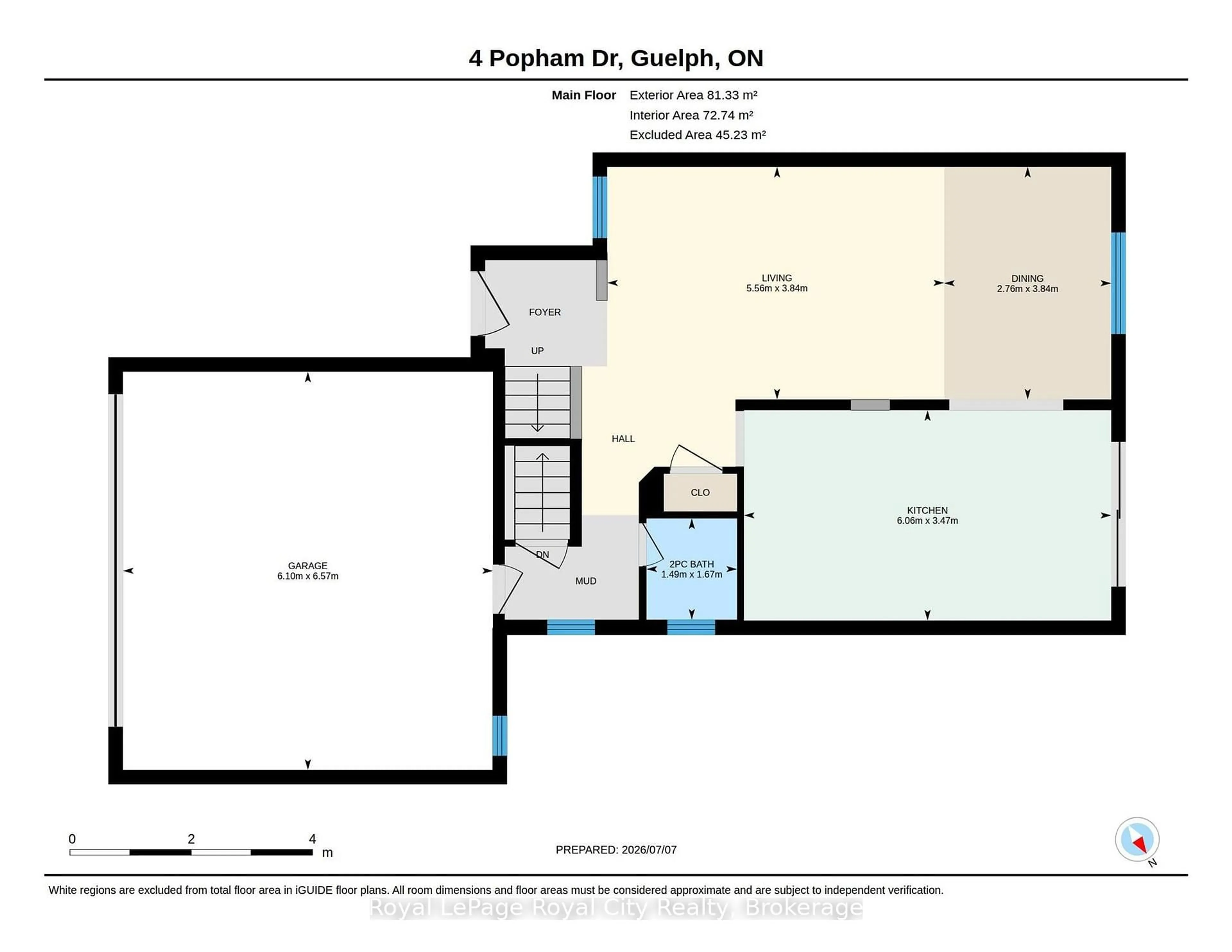 Floor plan for 4 Popham Dr, Guelph Ontario N1E 0B7
