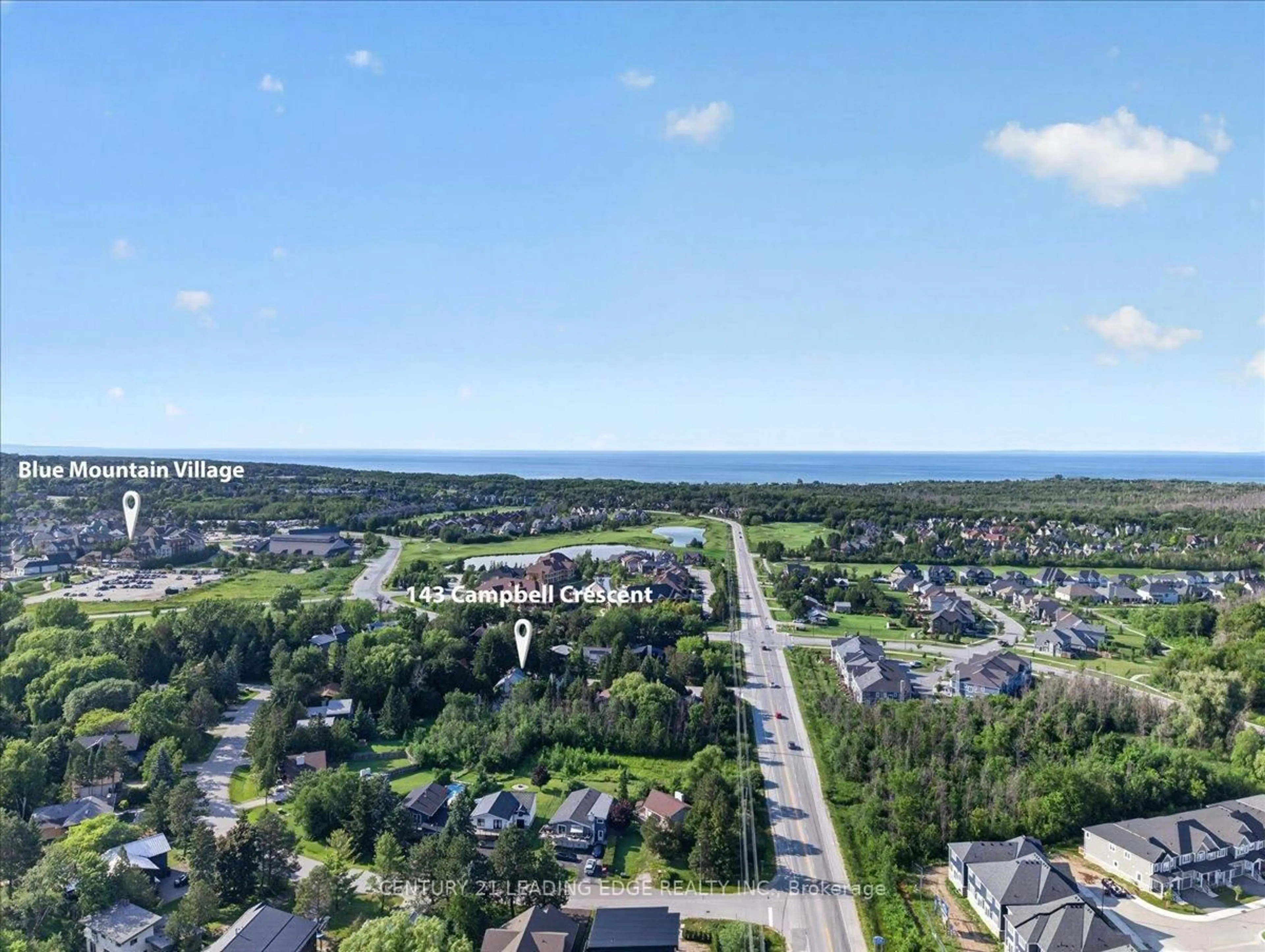A pic from outside/outdoor area/front of a property/back of a property/a pic from drone, unknown for 143 Campbell Cres, Blue Mountains Ontario L9Y 0P9