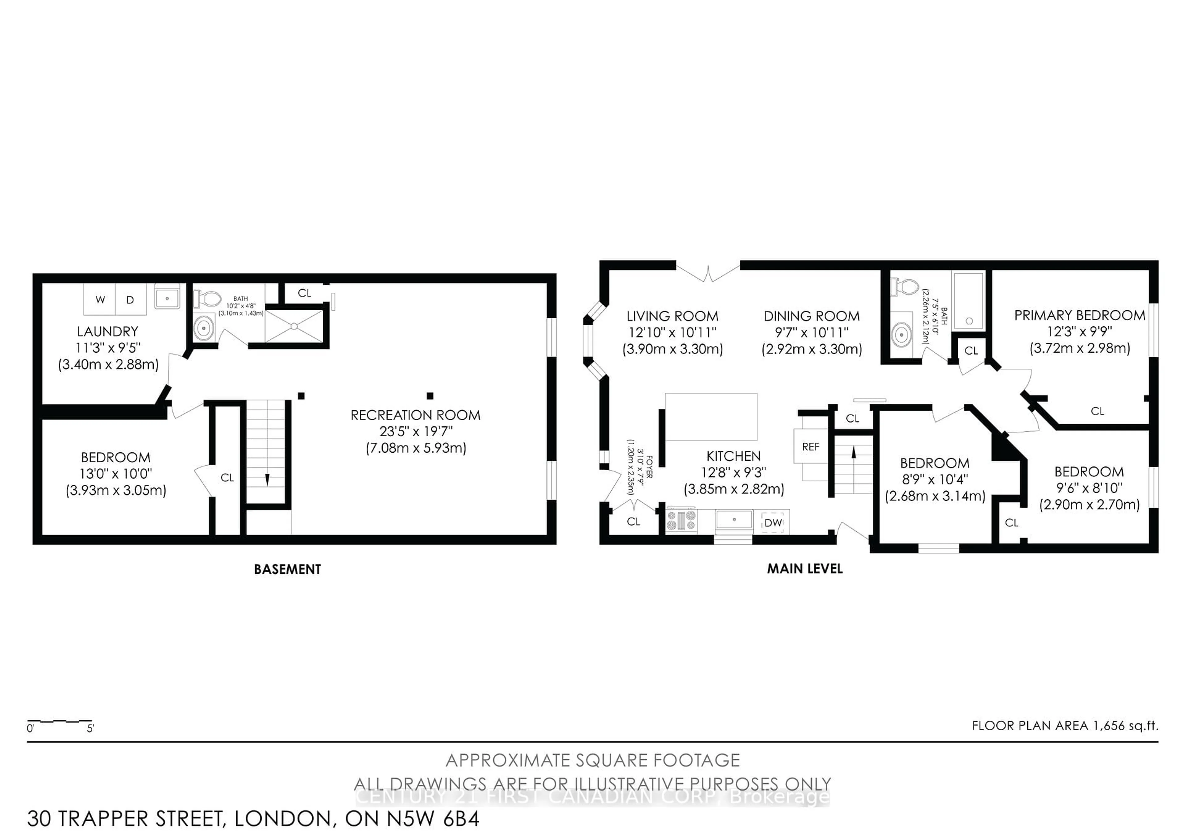 Floor plan for 30 Trapper St, London East Ontario N5W 6B4