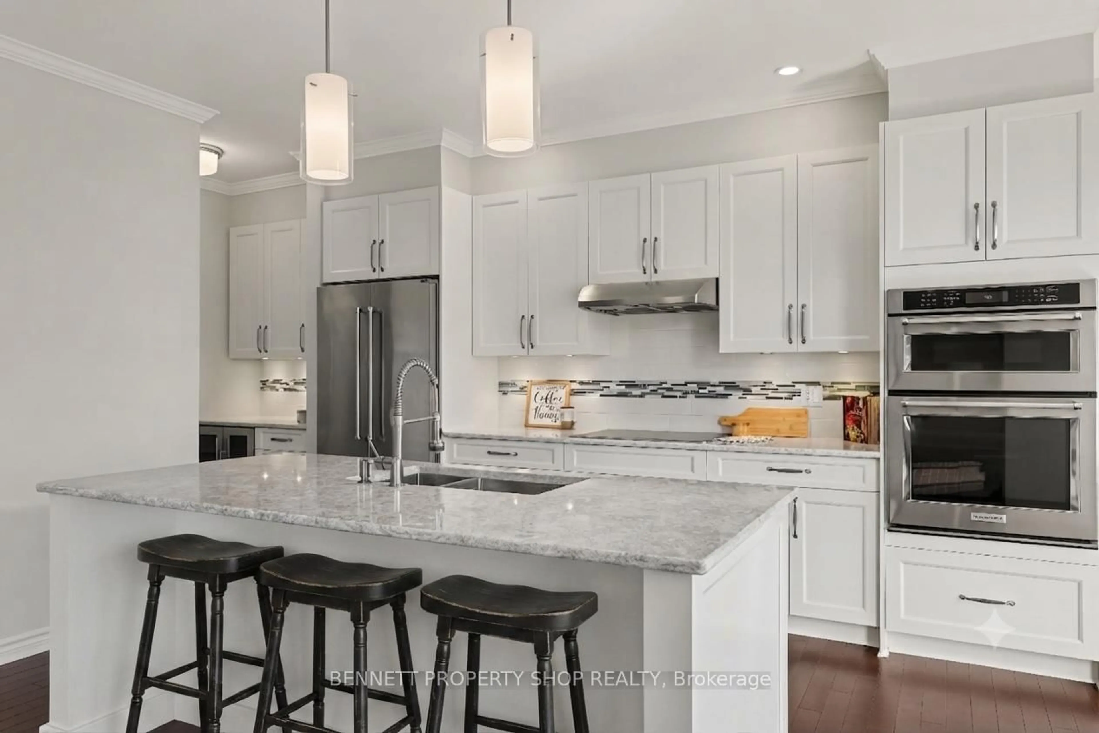 Open concept kitchen, ceramic/tile floor for 599 Rockrose Way, Ottawa Ontario K1T 3T8