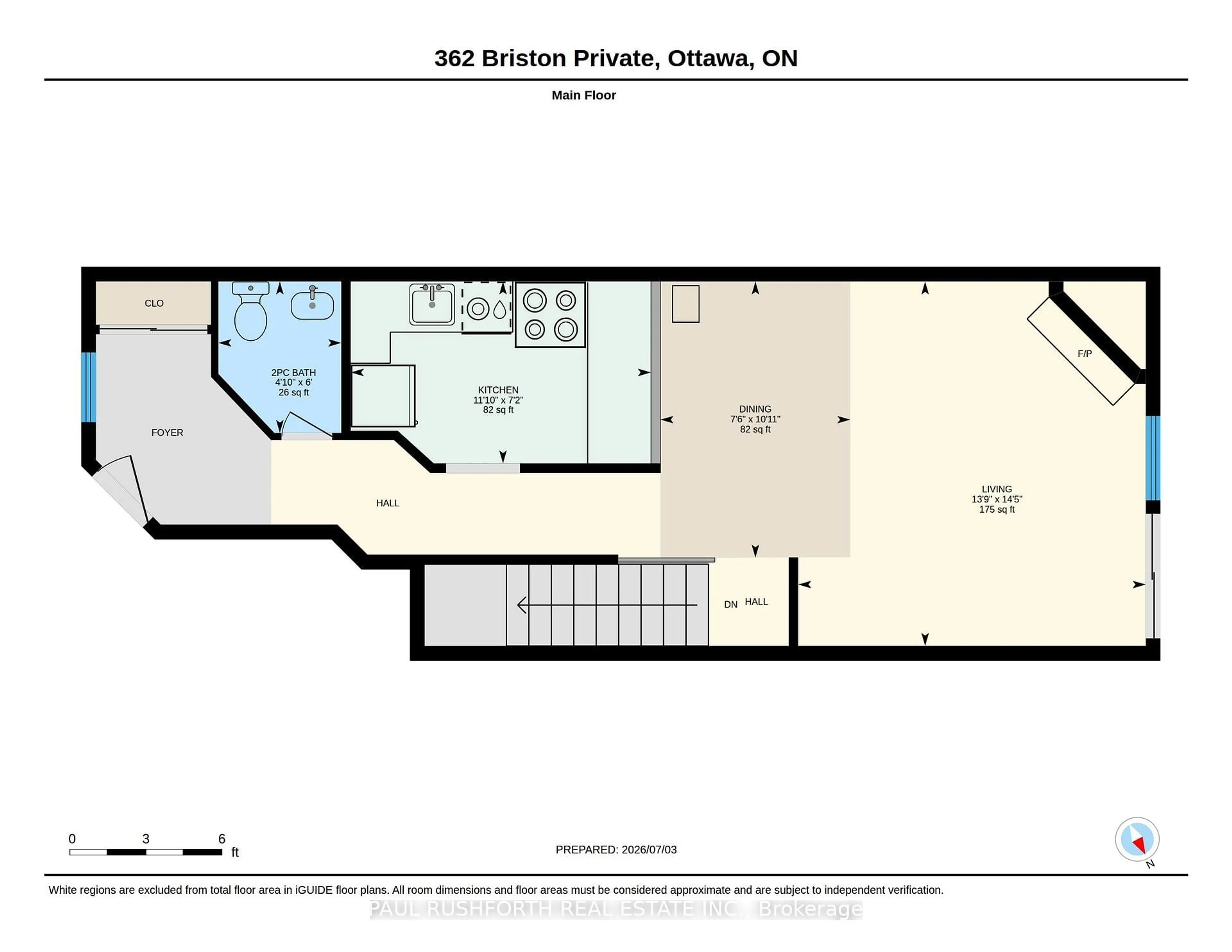 Floor plan for 362 Briston Private, Ottawa Ontario K1G 5R2