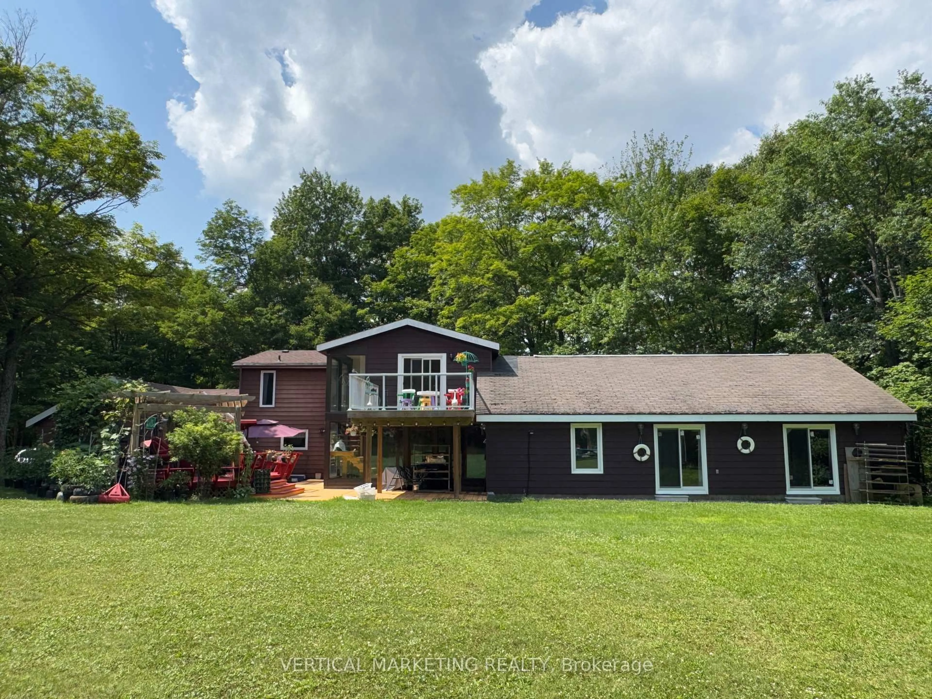 A pic from outside/outdoor area/front of a property/back of a property/a pic from drone, water/lake/river/ocean view for 823 Relative Rd, Armour Ontario P0A 1C0