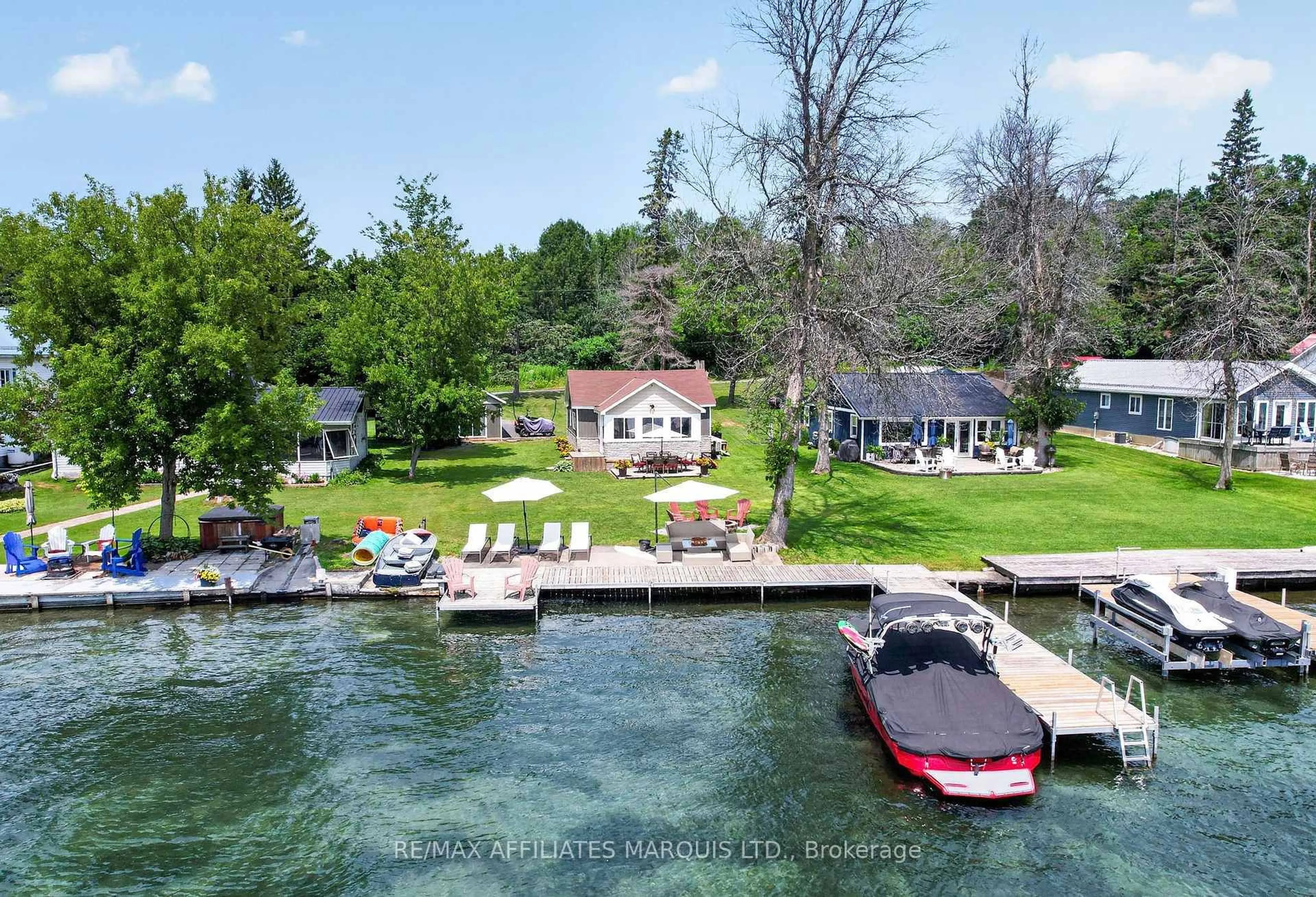 A pic from outside/outdoor area/front of a property/back of a property/a pic from drone, water/lake/river/ocean view for 19 Hamilton Island Rd, South Glengarry Ontario K0C 2E0