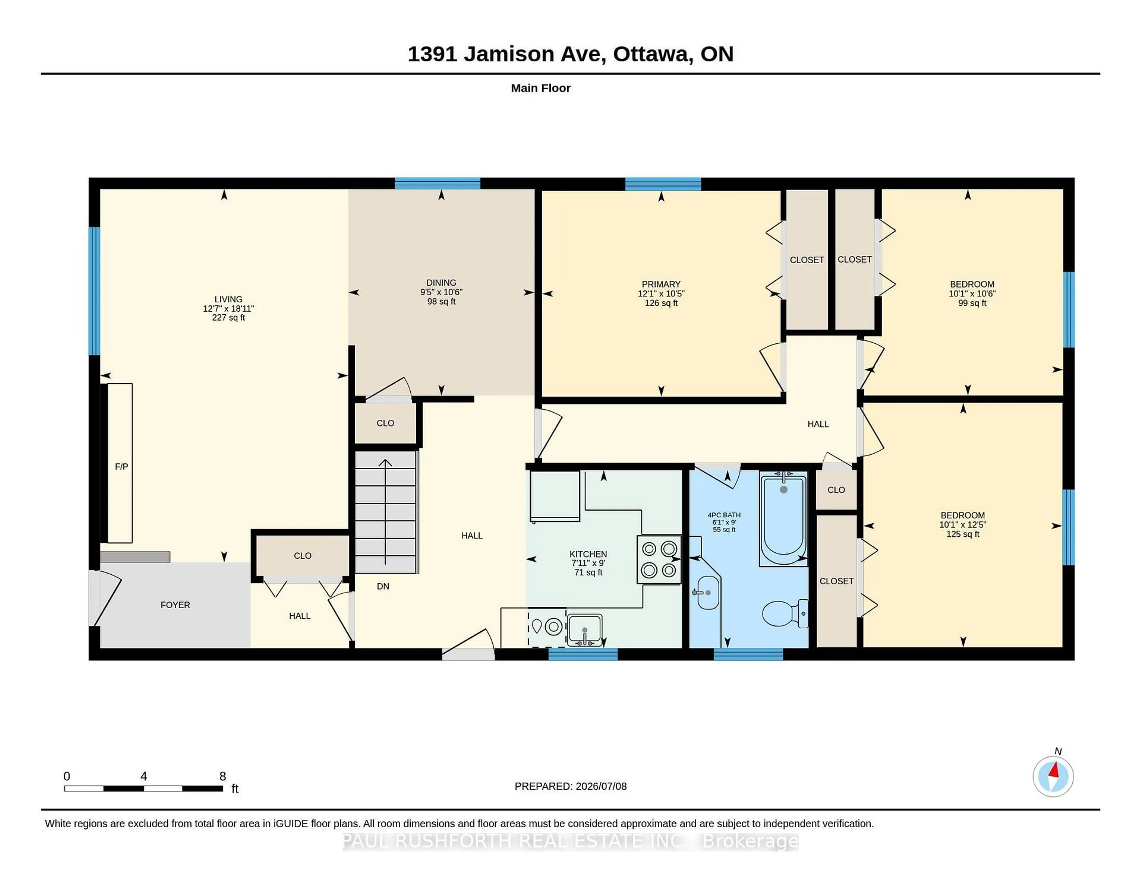 Floor plan for 1391 Jamison Ave, Ottawa Ontario K1E 1J6