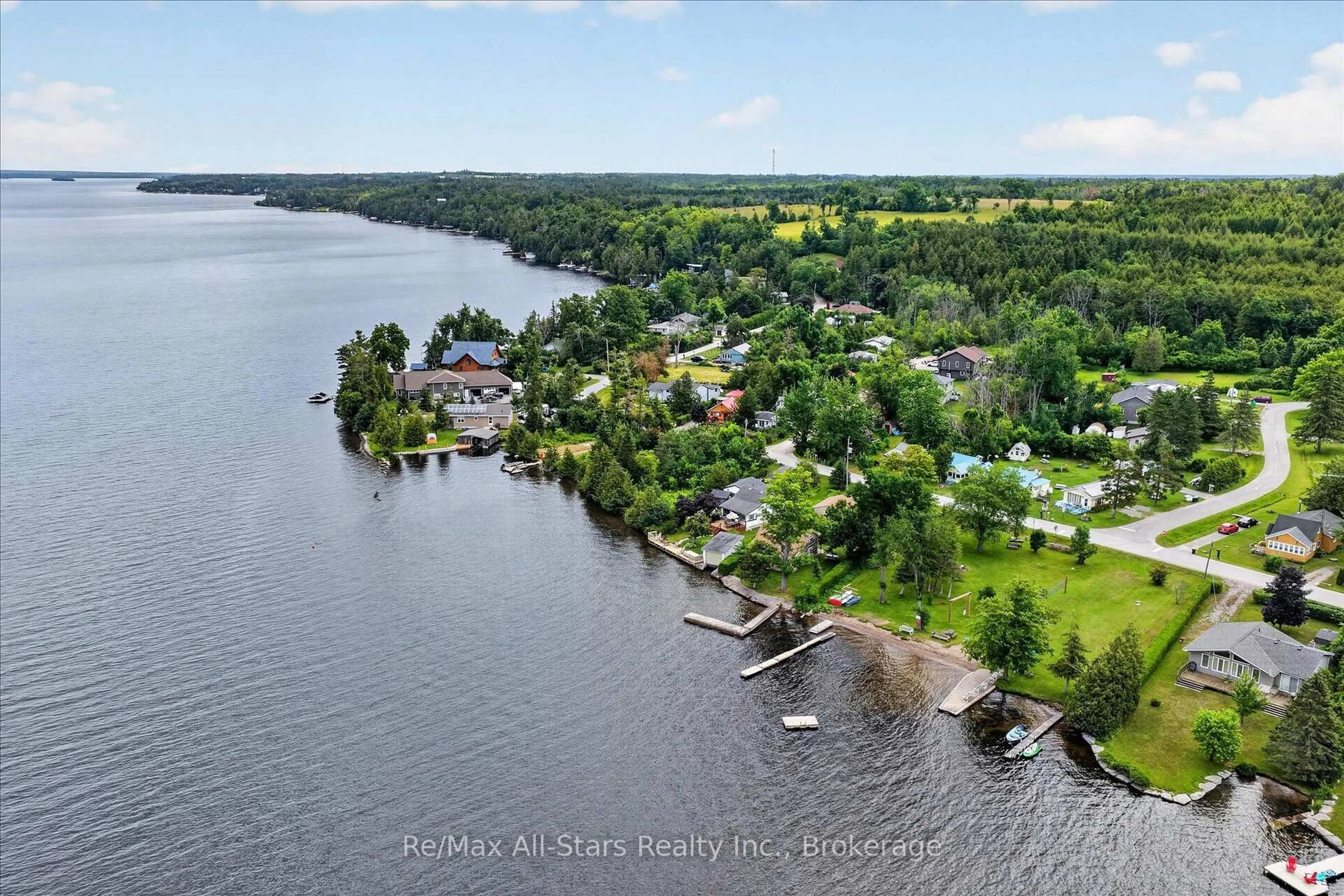 A pic from outside/outdoor area/front of a property/back of a property/a pic from drone, water/lake/river/ocean view for 3 Leaf St, Kawartha Lakes Ontario K0M 1L0