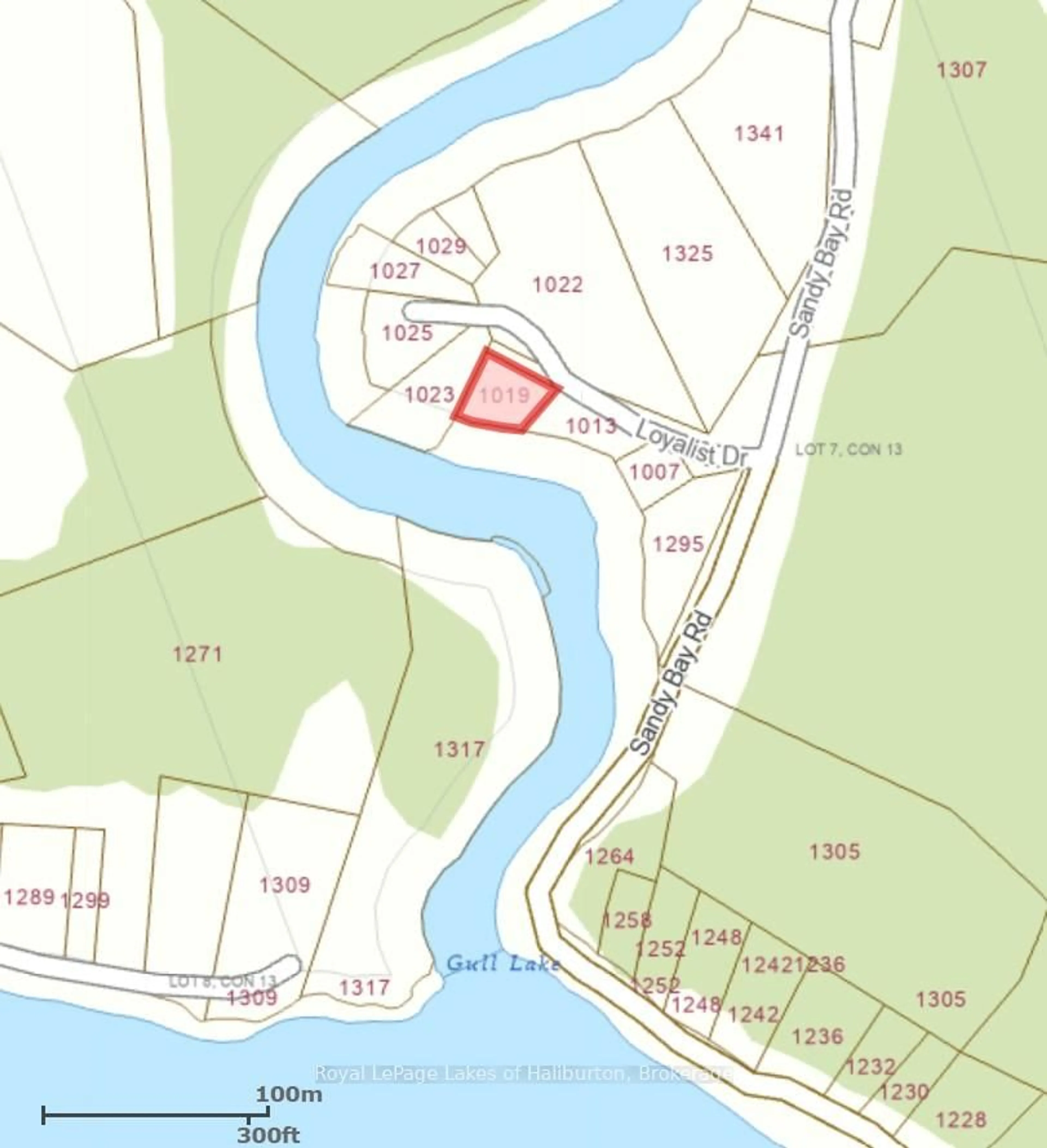 Picture of a map for 1019 Loyalist Dr, Minden Hills Ontario K0M 2K0