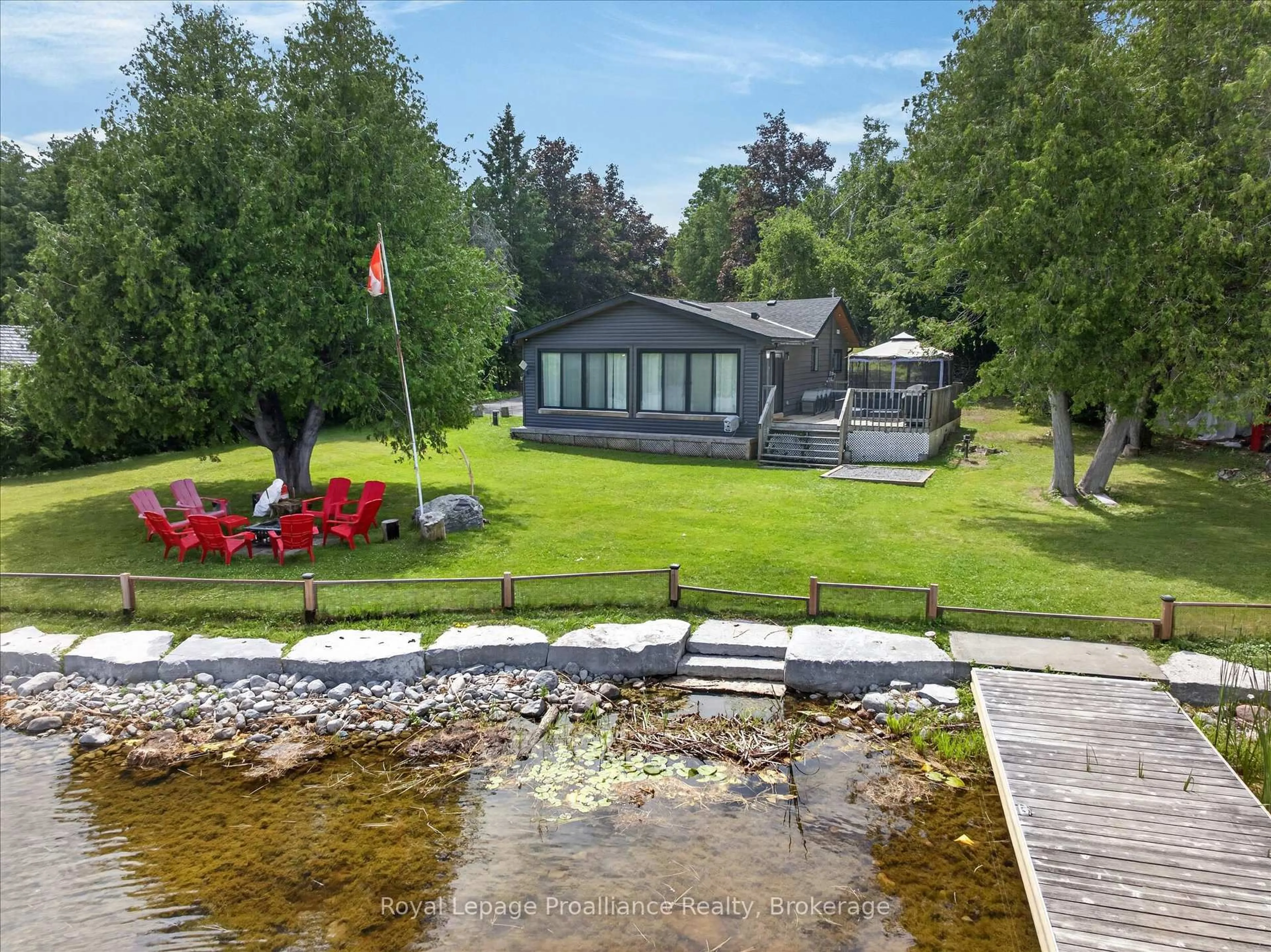 A pic from outside/outdoor area/front of a property/back of a property/a pic from drone, water/lake/river/ocean view for 18 Osprey Rd, Kawartha Lakes Ontario K9V 4R5