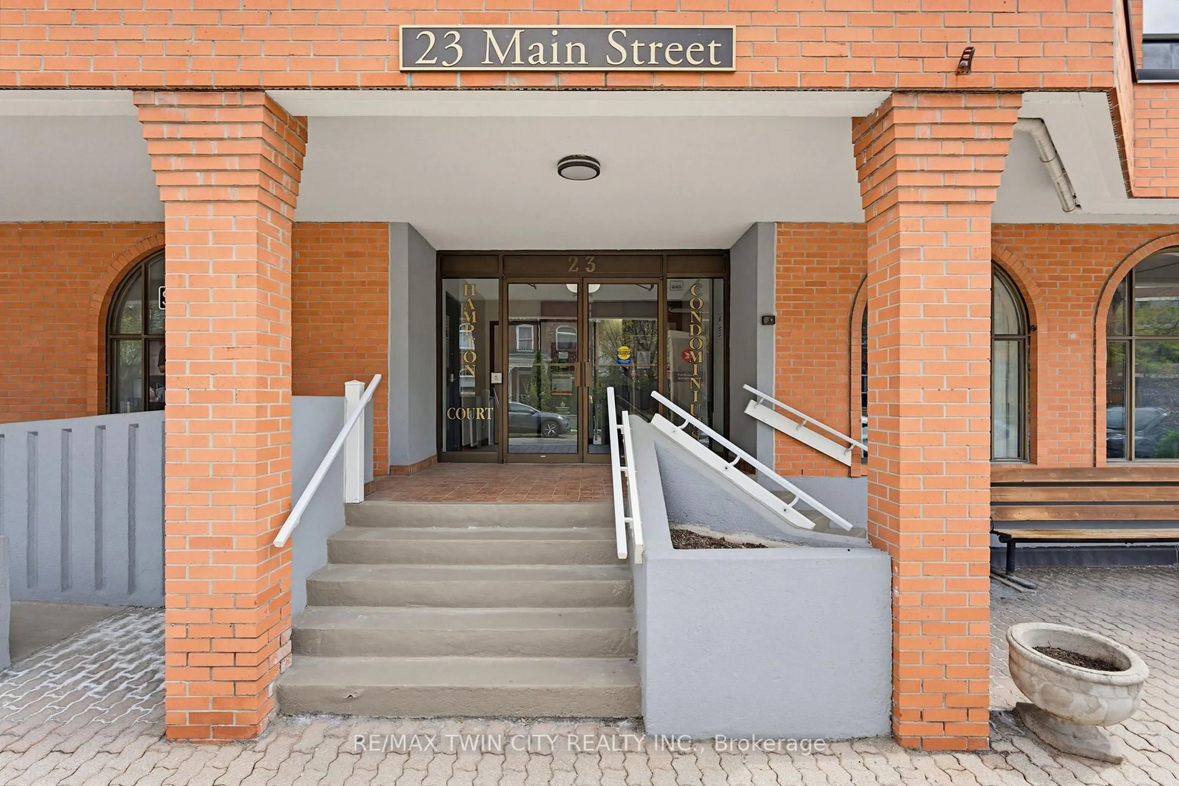 Indoor foyer for 23 Main St #203, Hamilton Ontario L9H 2P7