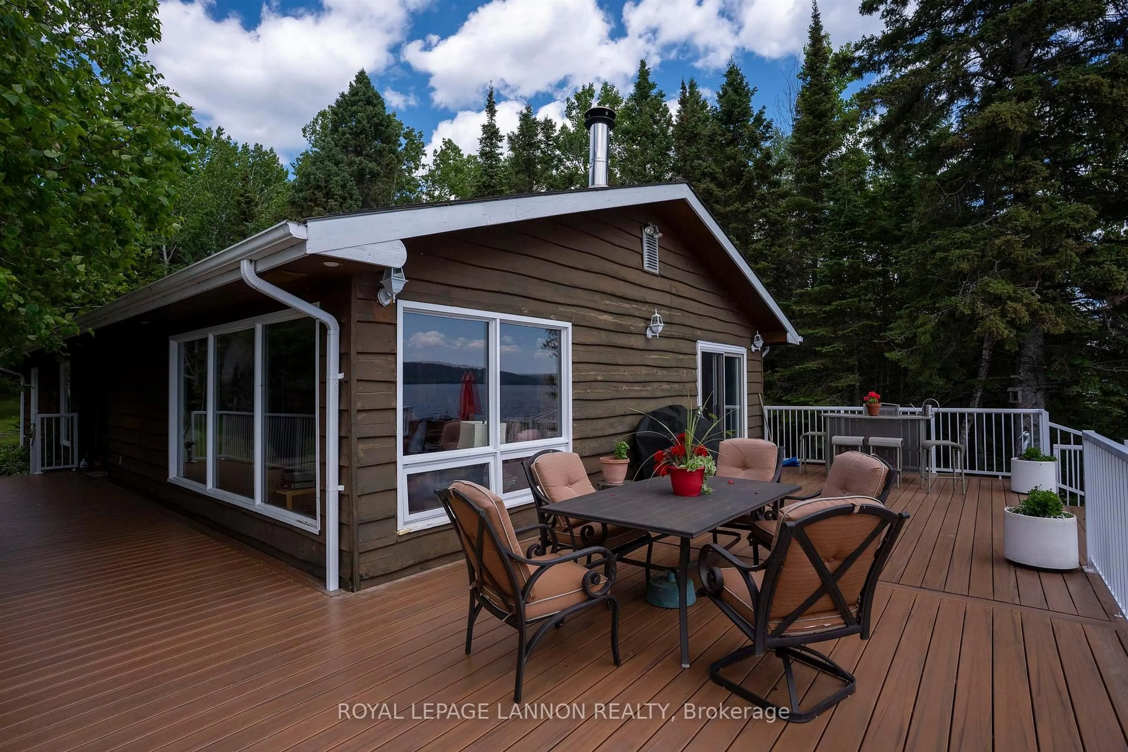 Patio, water/lake/river/ocean view for 363 Amethyst Harbour Cliff Ave, Shuniah Ontario P7B 5E4
