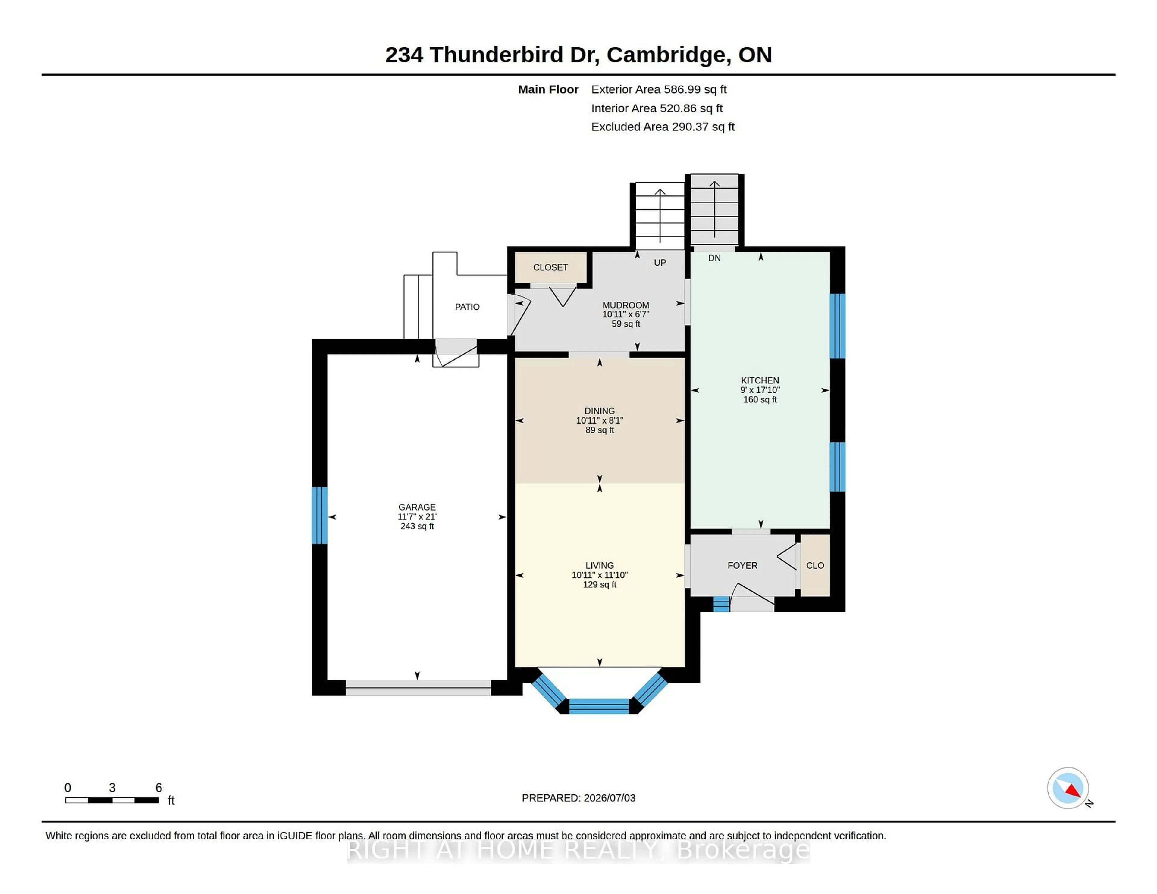 Floor plan for 234 Thunderbird Dr, Cambridge Ontario N1R 6H5