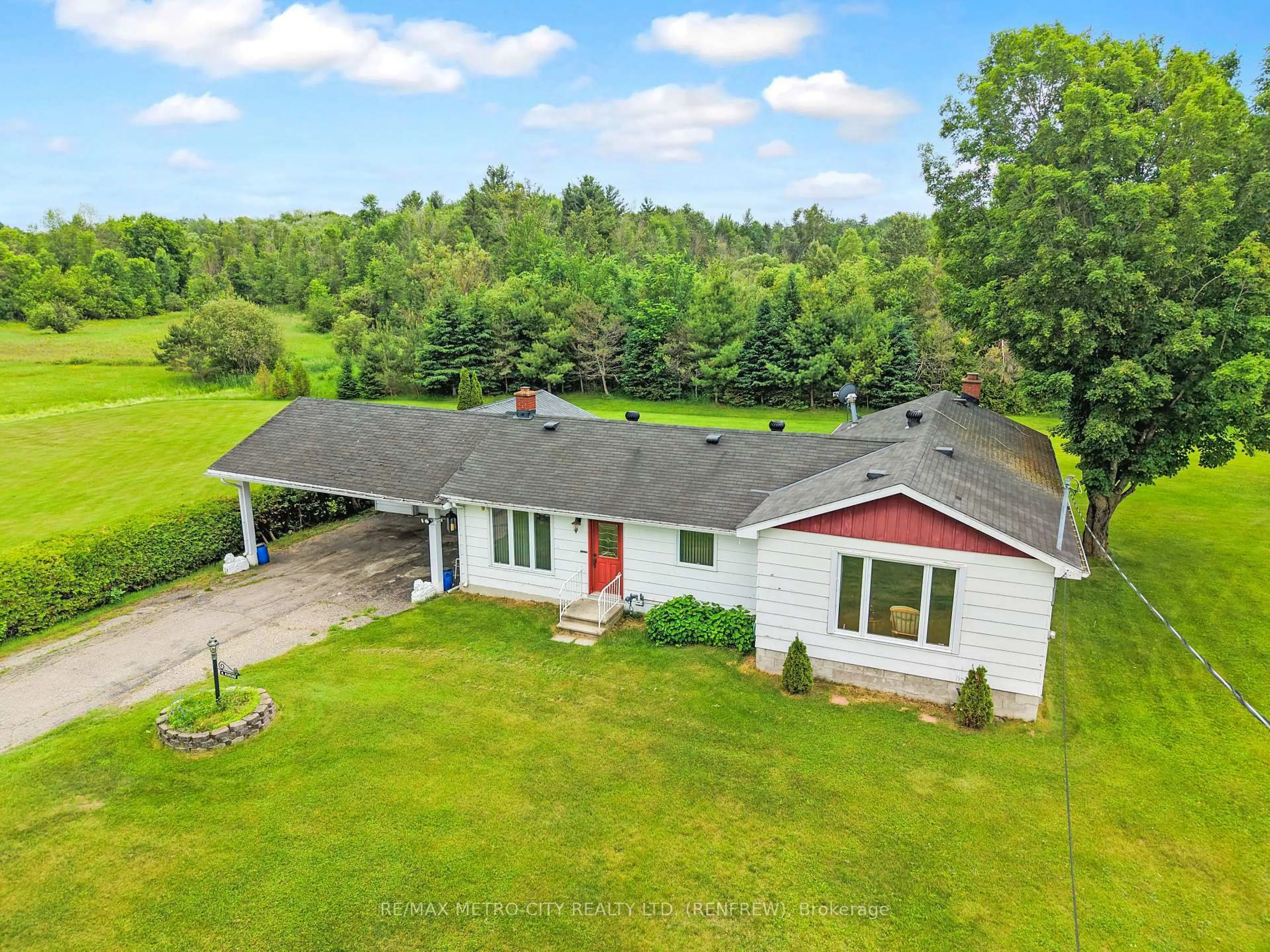 A pic from outside/outdoor area/front of a property/back of a property/a pic from drone, water/lake/river/ocean view for 1247 Haley Rd, Haley Station Ontario K0J 1Y0