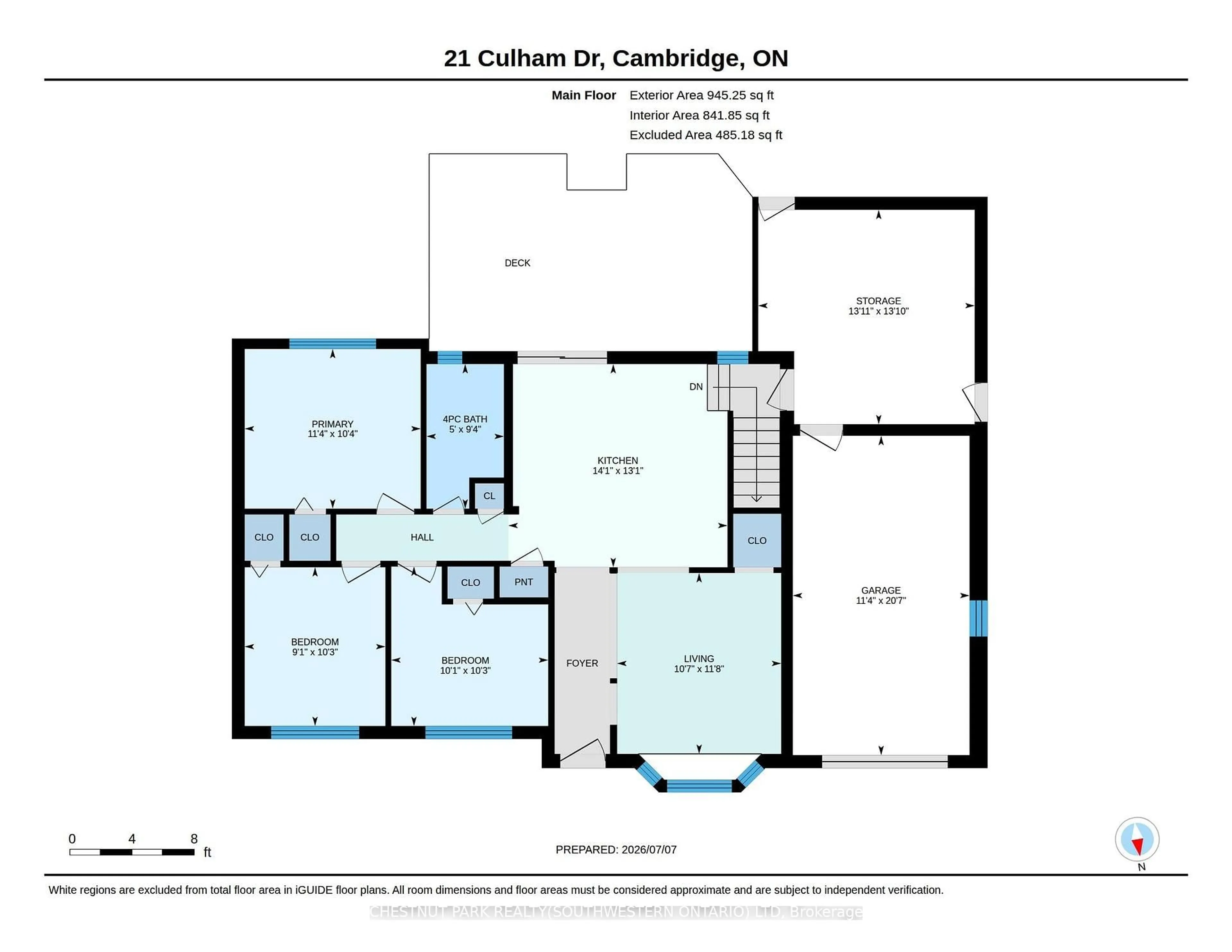 Floor plan for 21 Culham Dr, Cambridge Ontario N1S 2G7